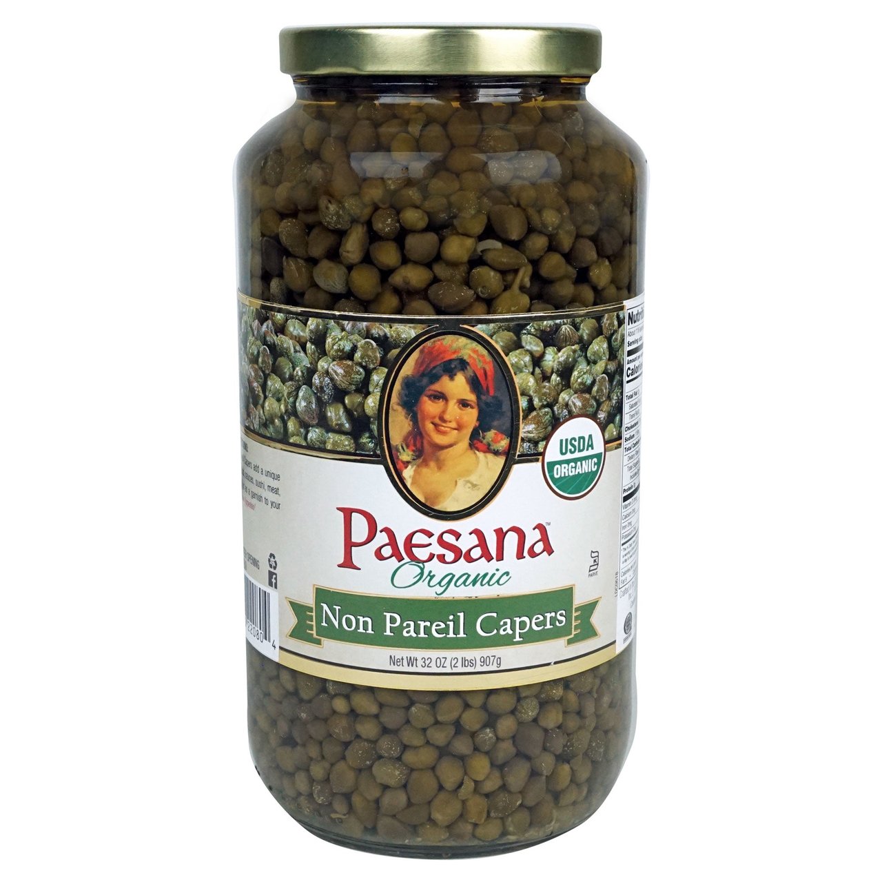 Paesana Organic Non Pareil Capers 32 oz - Image 1