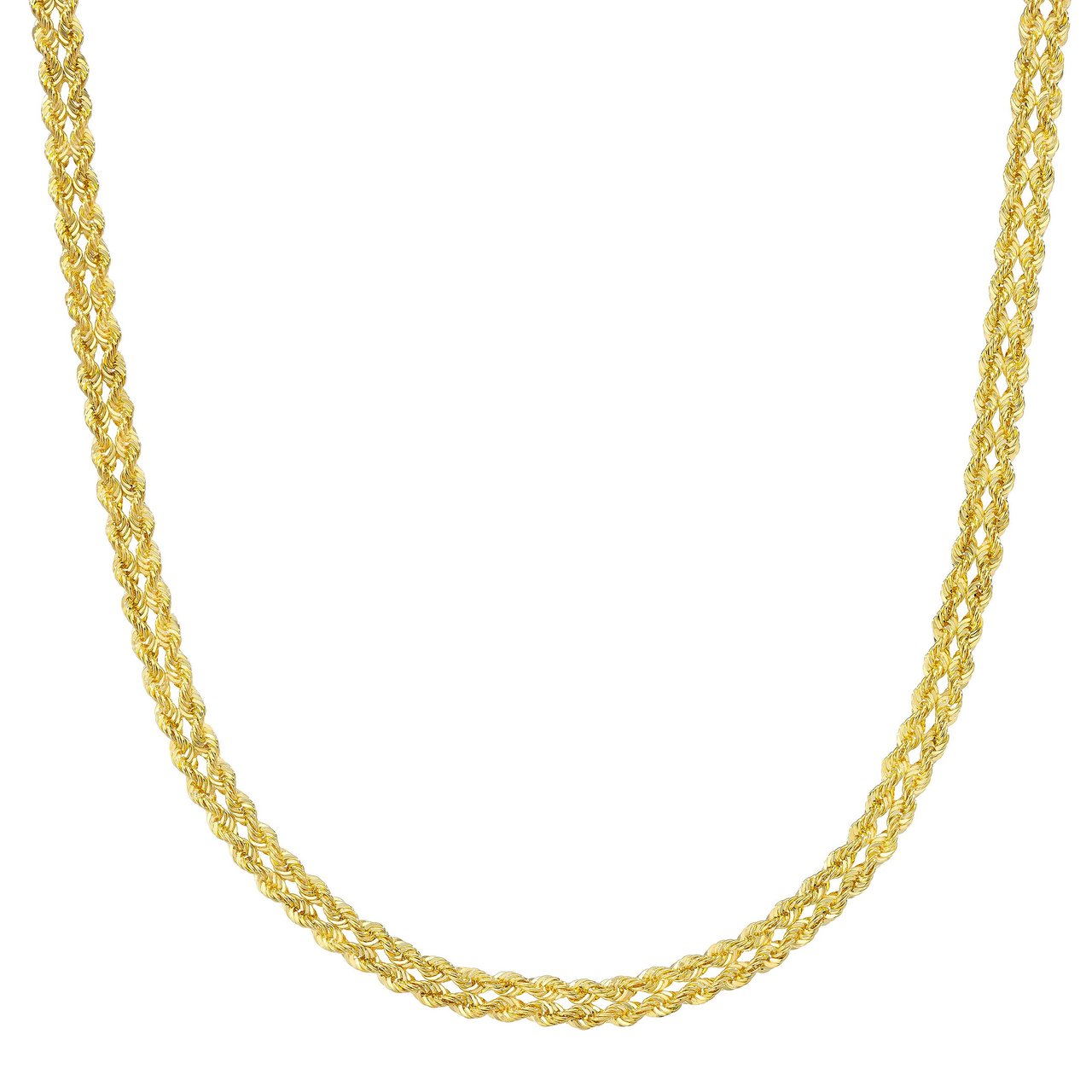 14KT Yellow Gold 18" Double Rope Necklace Made in Italy - Image 1