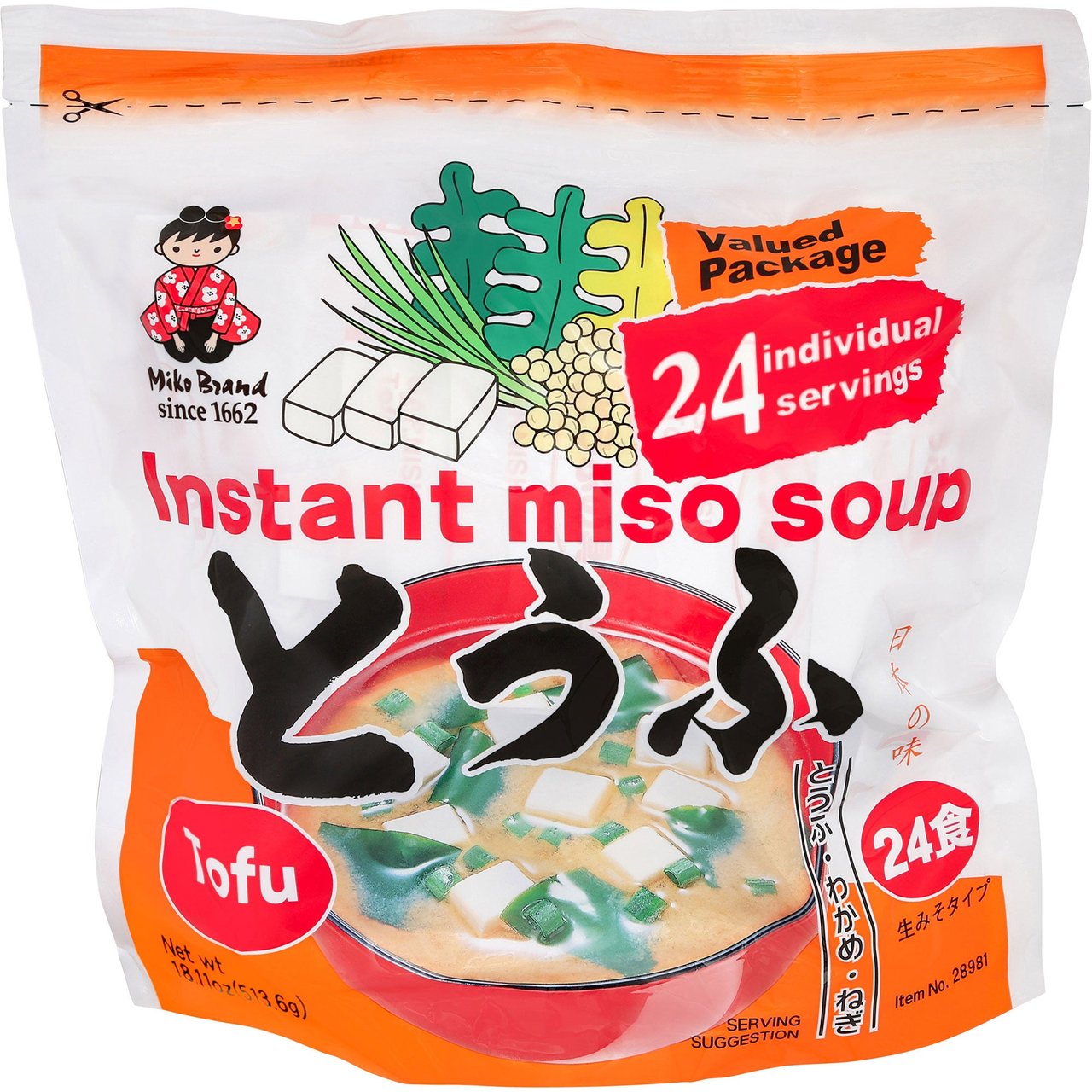 Miyasaka Shinsyu-Ichi Instant Tofu Miso Soup, 24 Servings, 16 oz - Image 1