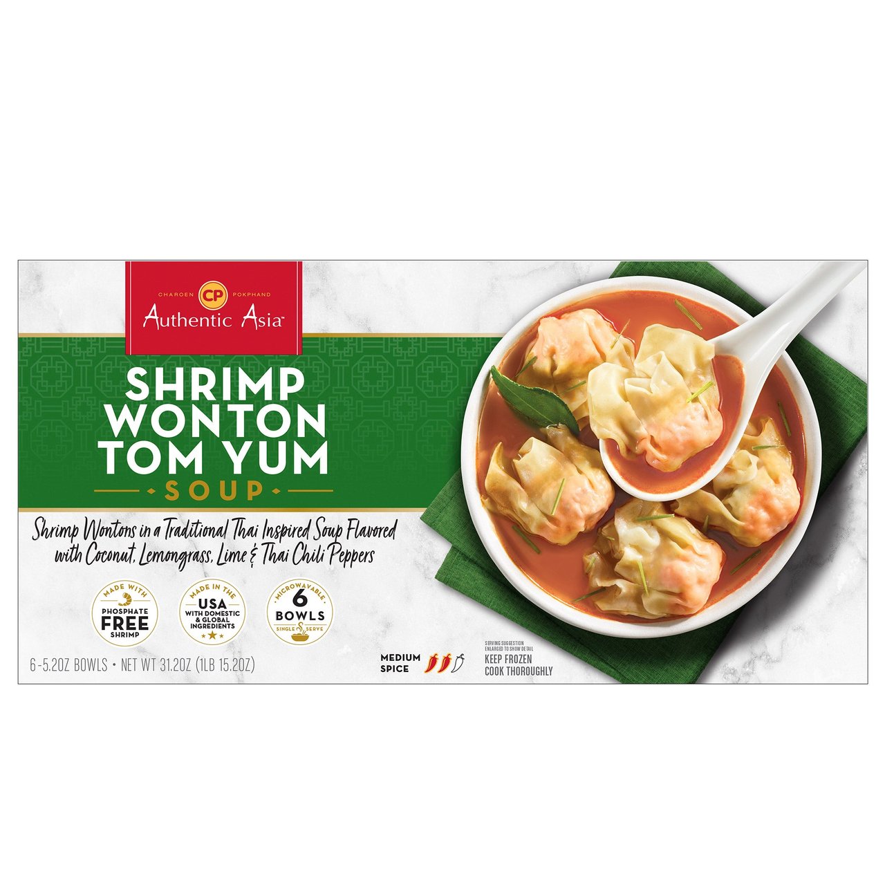 Authentic Asia Shrimp Wonton Tom Yum 6/5.2 oz - Image 1