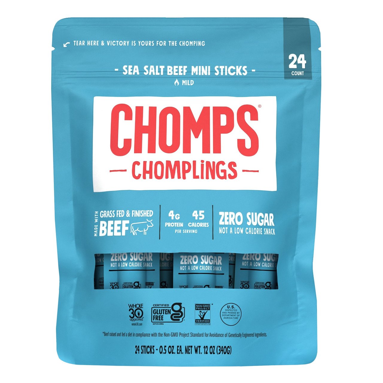 Chomps Chomplings Mini Beef Sticks 24 CT