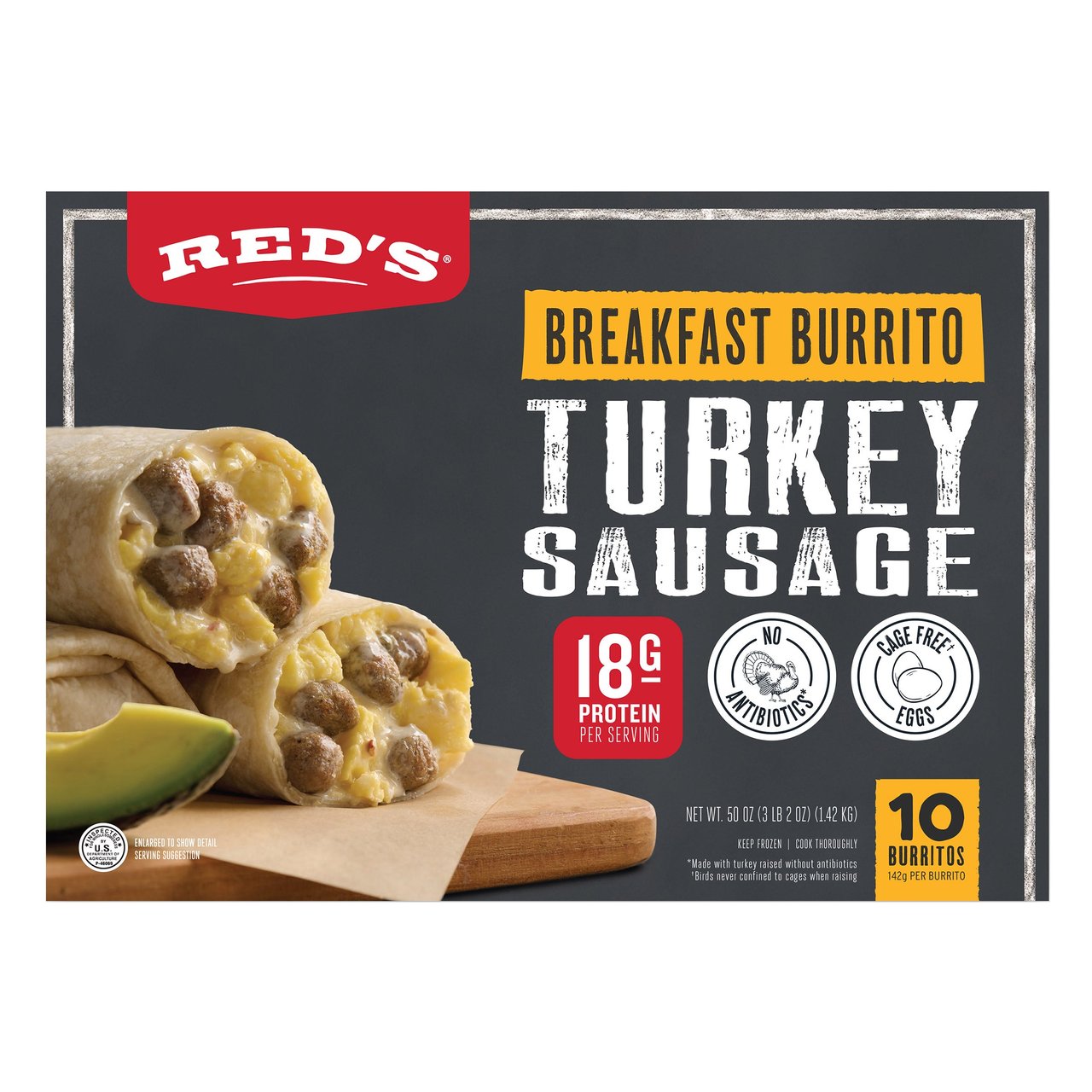 Red's ABF Breakfast Burrito 10 Count Box - Image 1