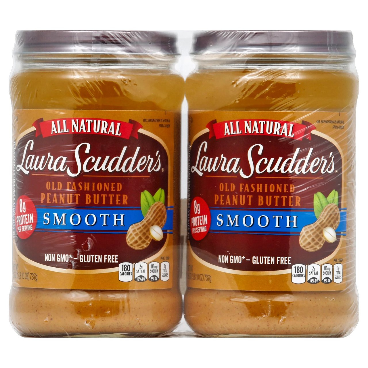 Laura Scudder's Natural Creamy Peanut Butter 2/26 oz - Image 1
