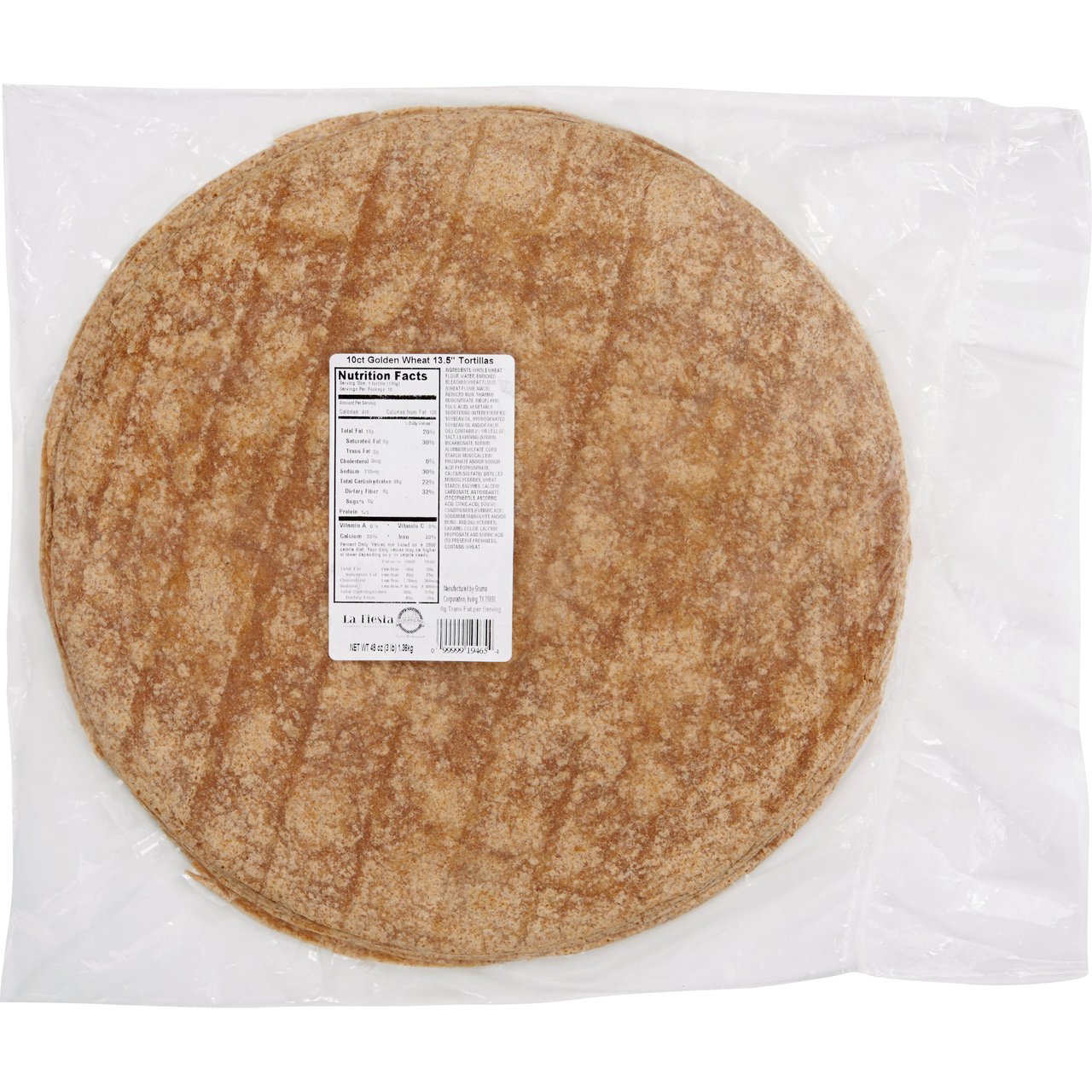 La Fiesta 13.5" Wheat Wrap, 10 ct