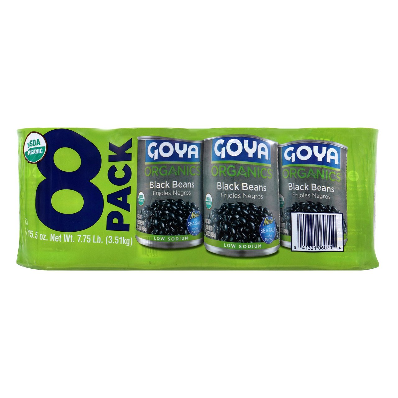 Goya Organic Black Beans, 15.5 oz, 8-Count - Image 1