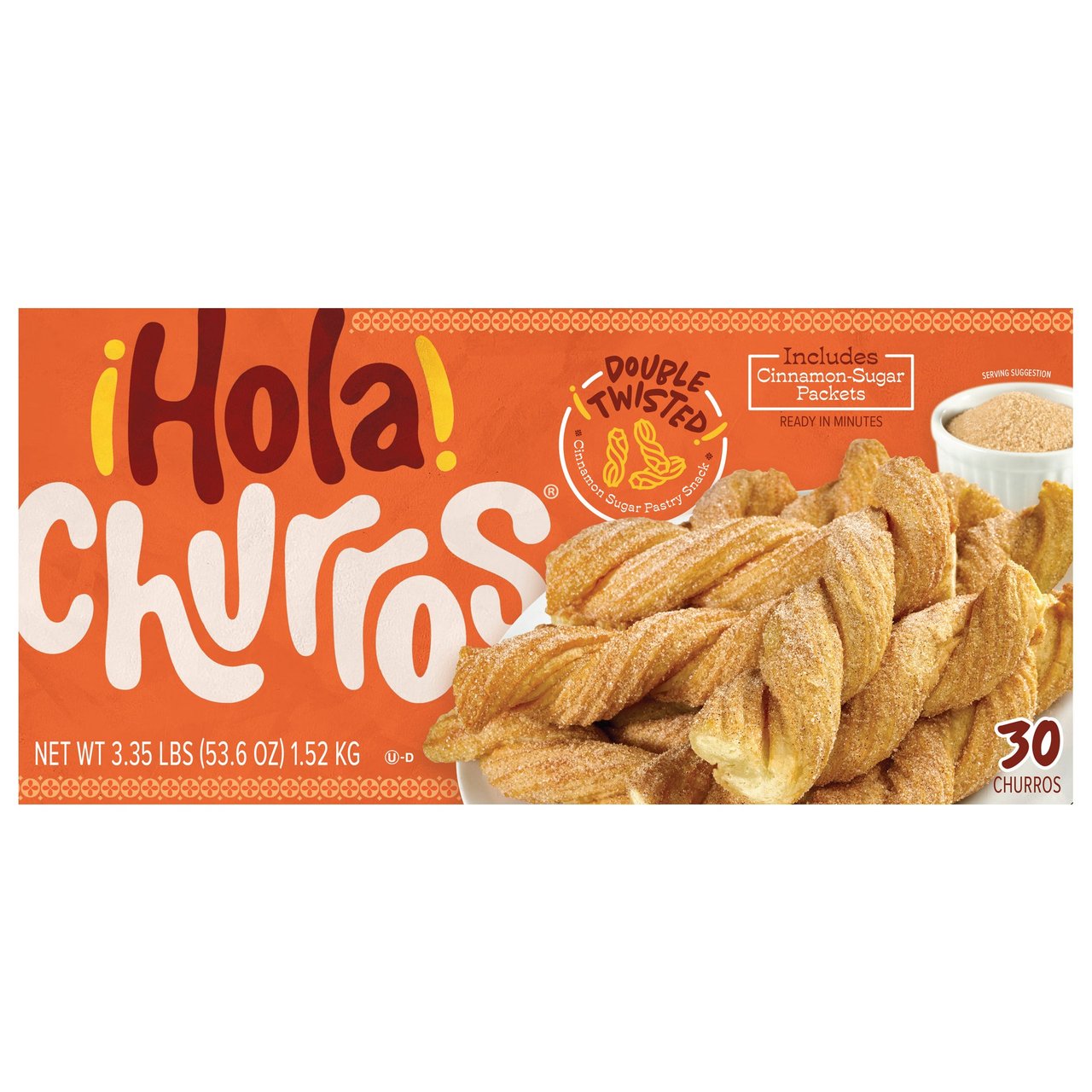 HOLA CHURROS DOUBLE TWISTED CHURROS 30 CT (3.35 LBS) - Image 1
