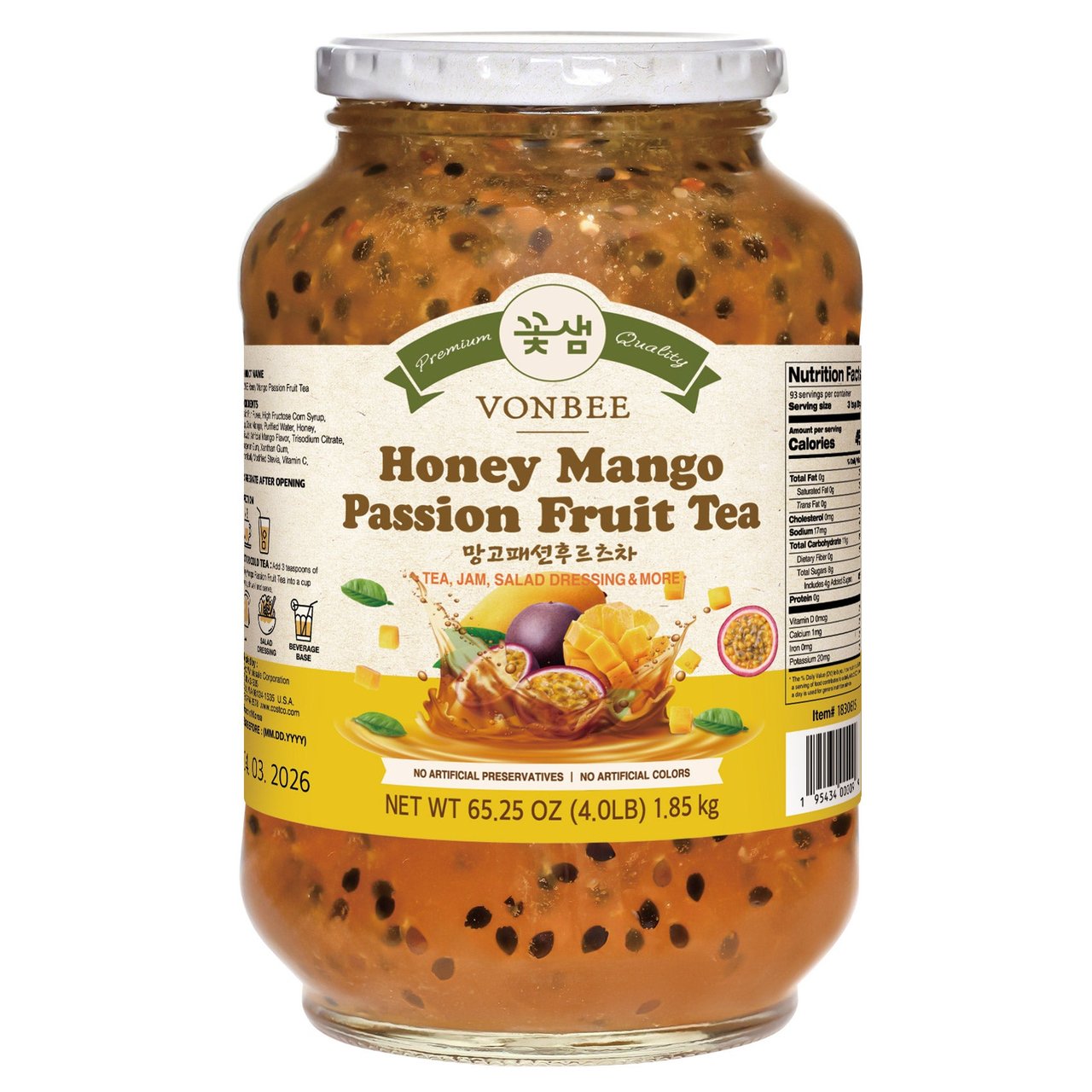 Vonbee Honey Tea Mango & Passion Fruit 4 lb - Image 1