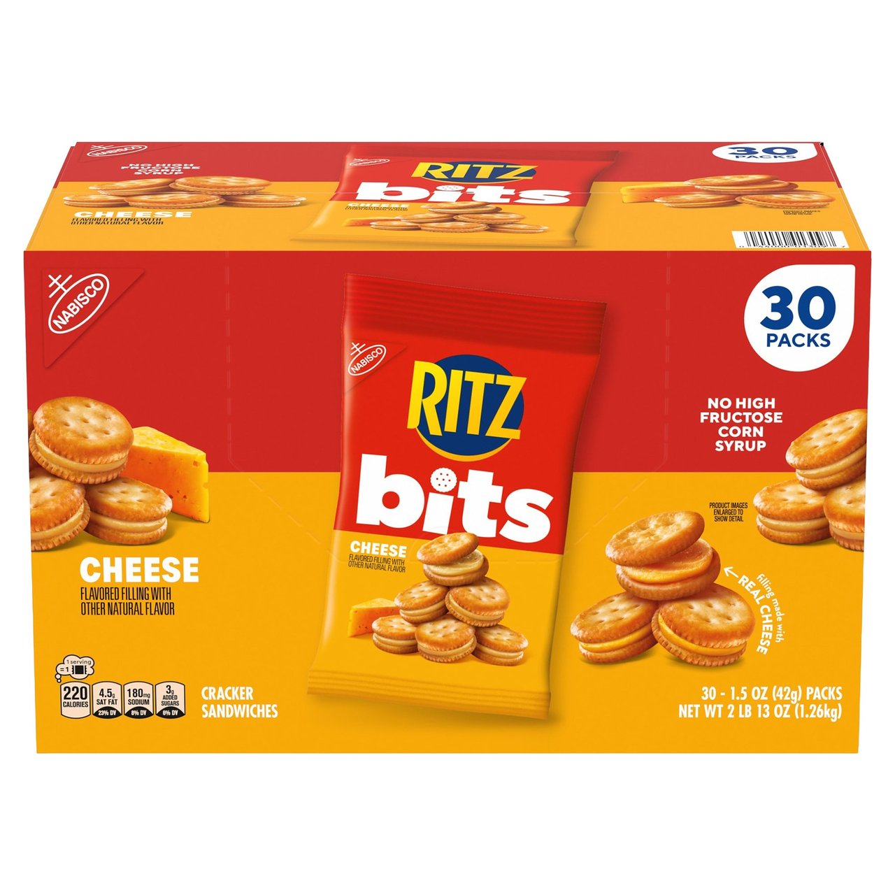 Nabisco RITZ Bits Cheese Sandwich Crackers 30/1.5 oz - Image 1