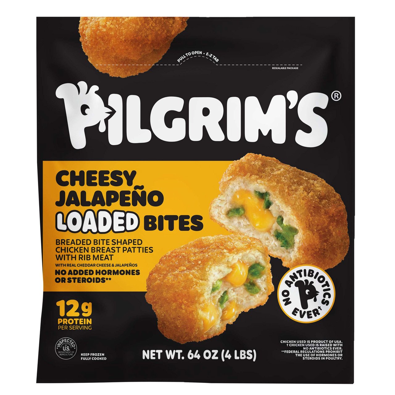 Pilgrim's Loaded Chicken Bites, Cheesy Jalapeño, 4 Pound Bag - Image 1