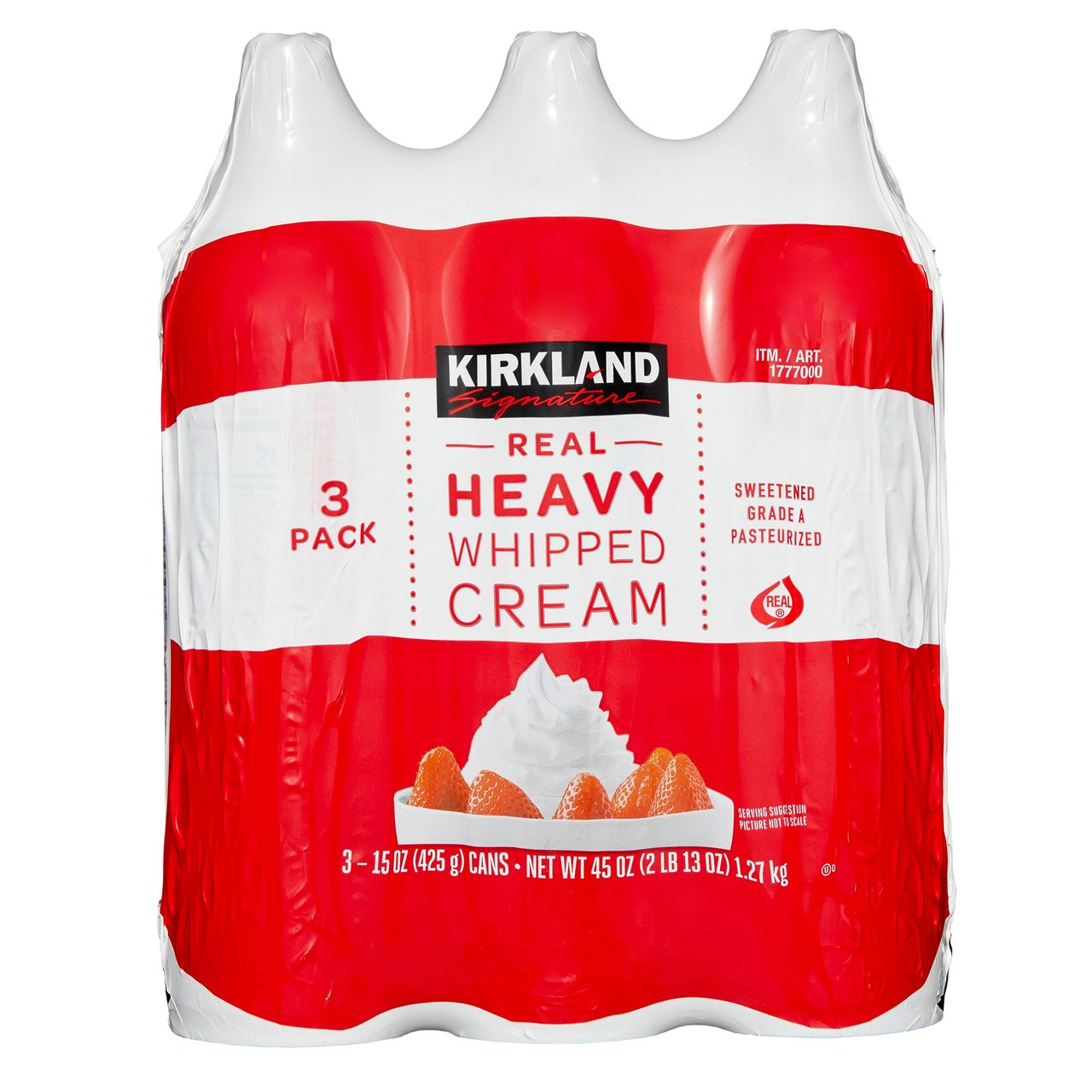 Kirkland Signature Heavy Whipped Cream 3 x 15 oz (2.81 lbs) - Image 1