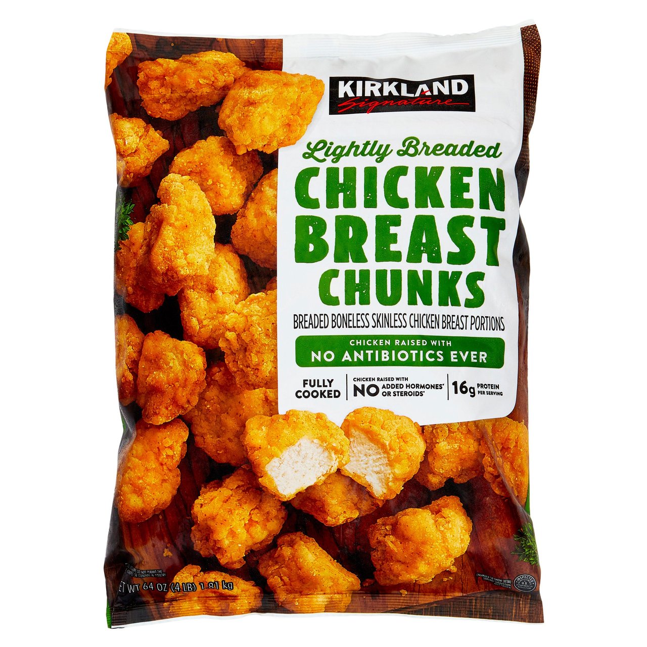Kirkland Signature Lightly Breaded Chicken Breast Chunks 4 lb Bag