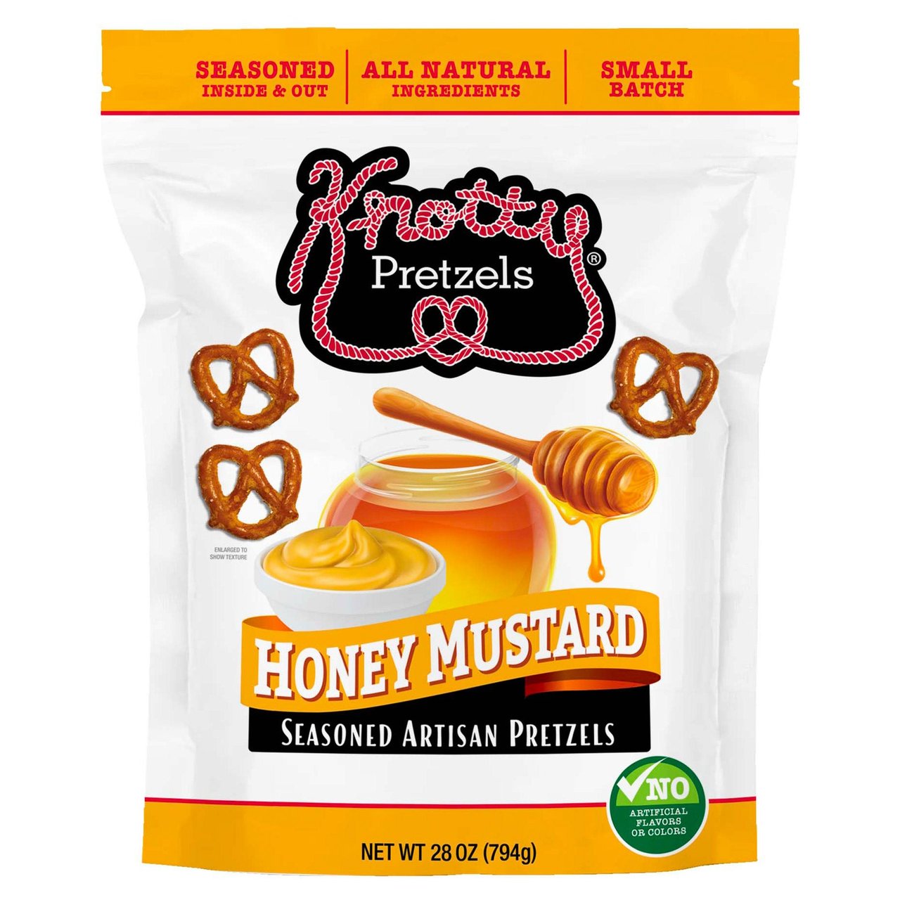 Knotty Pretzels Honey Mustard Seasoned Pretzels, 28 oz - Image 1