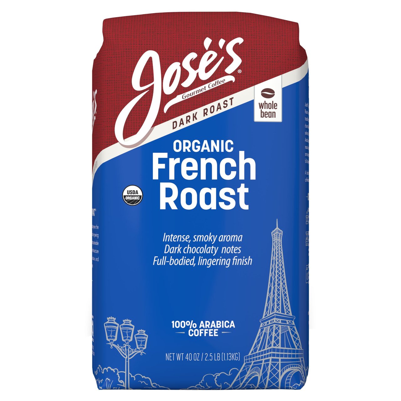 Jose's Organic French Roast Whole Bean Coffee 2.5 lb - Image 1