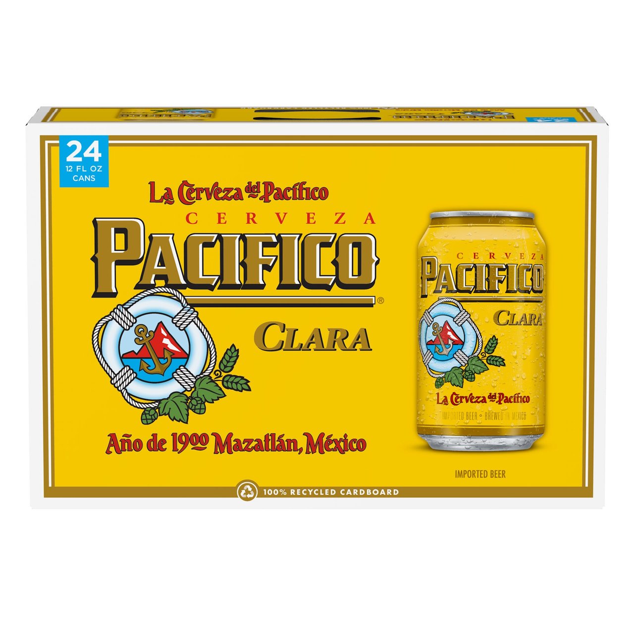 Pacifico Imported Mexican Lager 24/12 oz Cans
