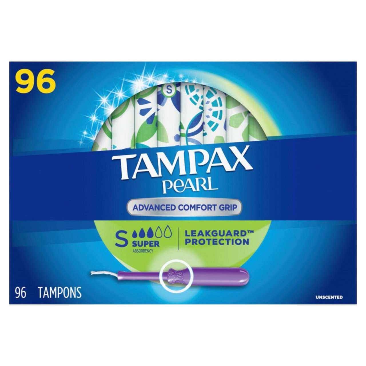 Tampax Pearl Advanced Grip Super 96 CT - Image 1
