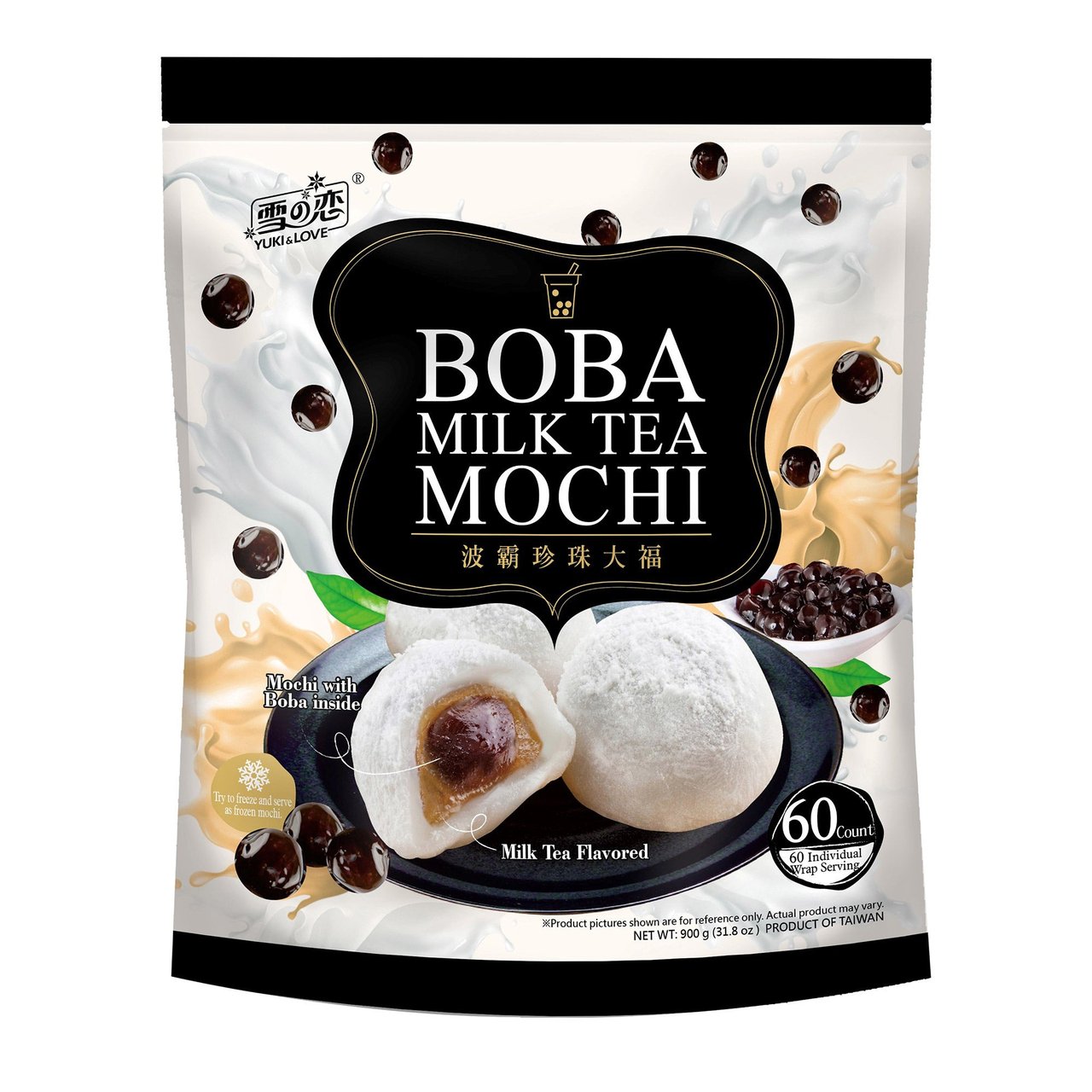 Yuki & Love Boba Milk Tea Mochi, 60 CT (32 oz)
