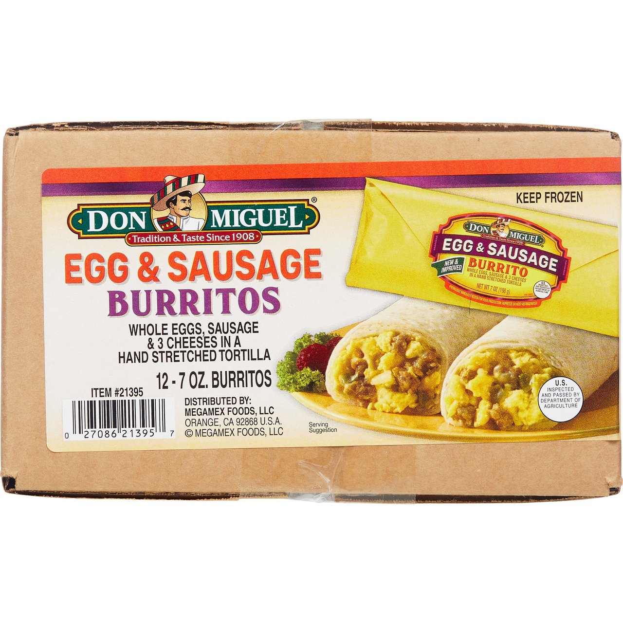 Don Miguel Breakfast Burritos, 7 oz, 12-Count