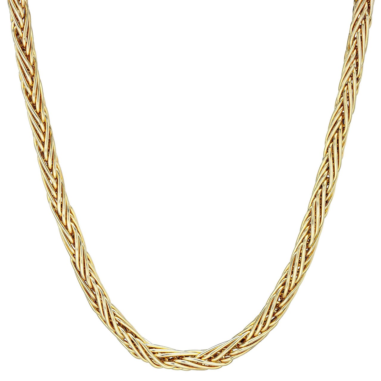 14kt Yellow Gold Woven Wheat Necklace 18" Made in Italy - Image 1
