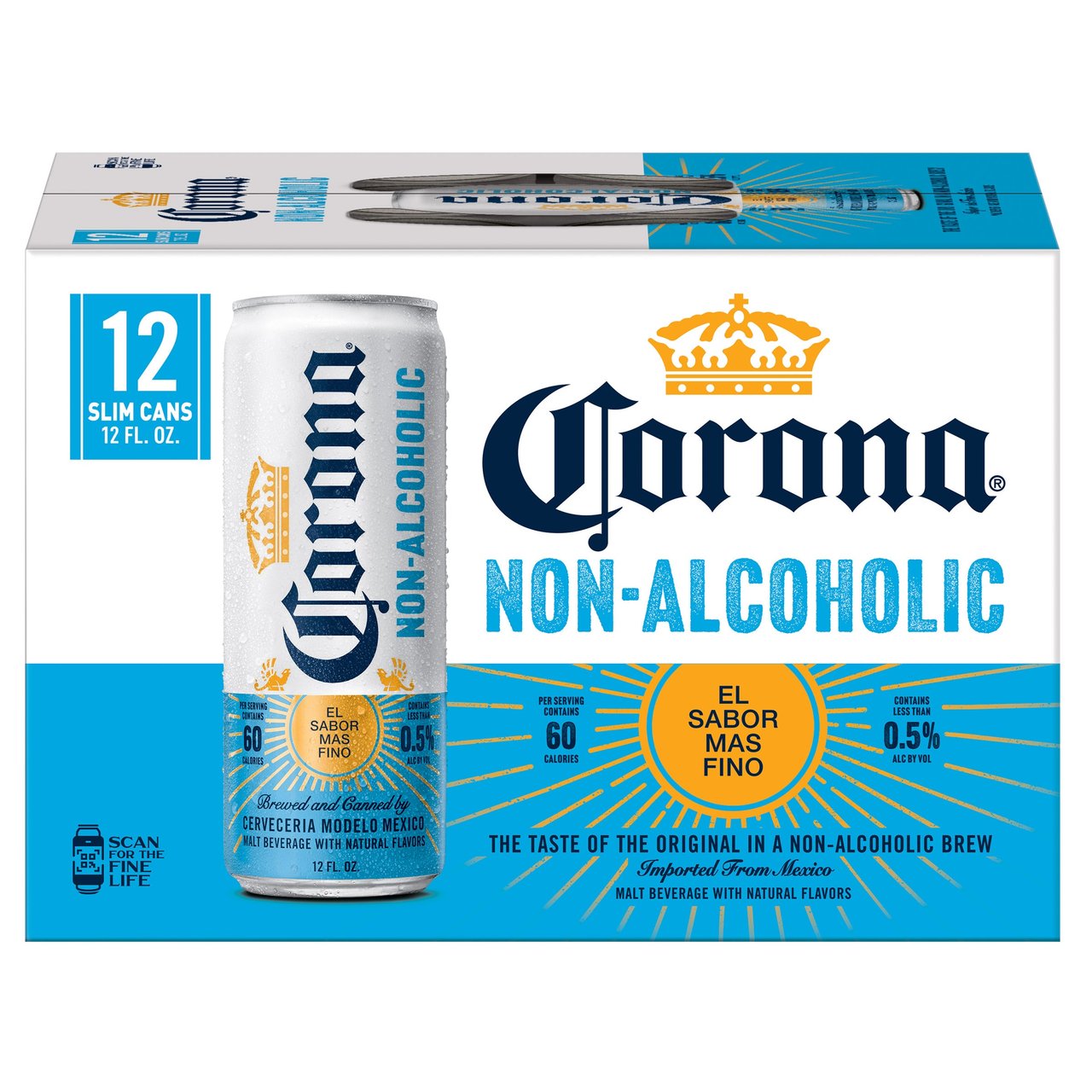 Corona Non-Alcoholic Beer 12/12 oz Cans