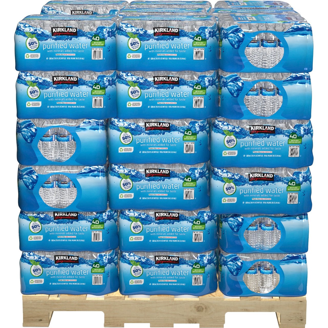 Kirkland Signature Drinking Water, 40 Pack 16.9 oz Bottles - Image 1