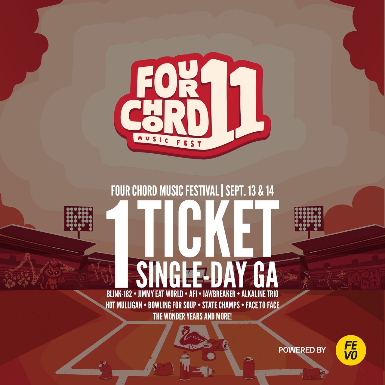 Four Chord Festival 1 Single Day GA Ticket - Item Is Non-Refundable