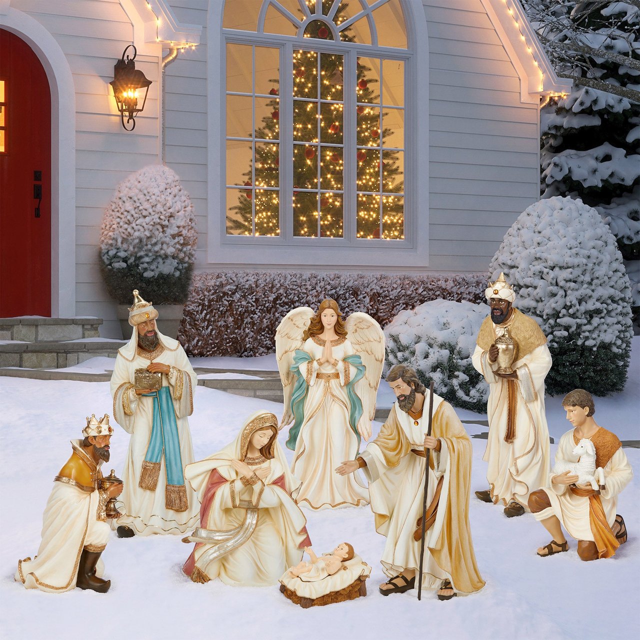 40" Outdoor Nativity Set of 9 - Image 1