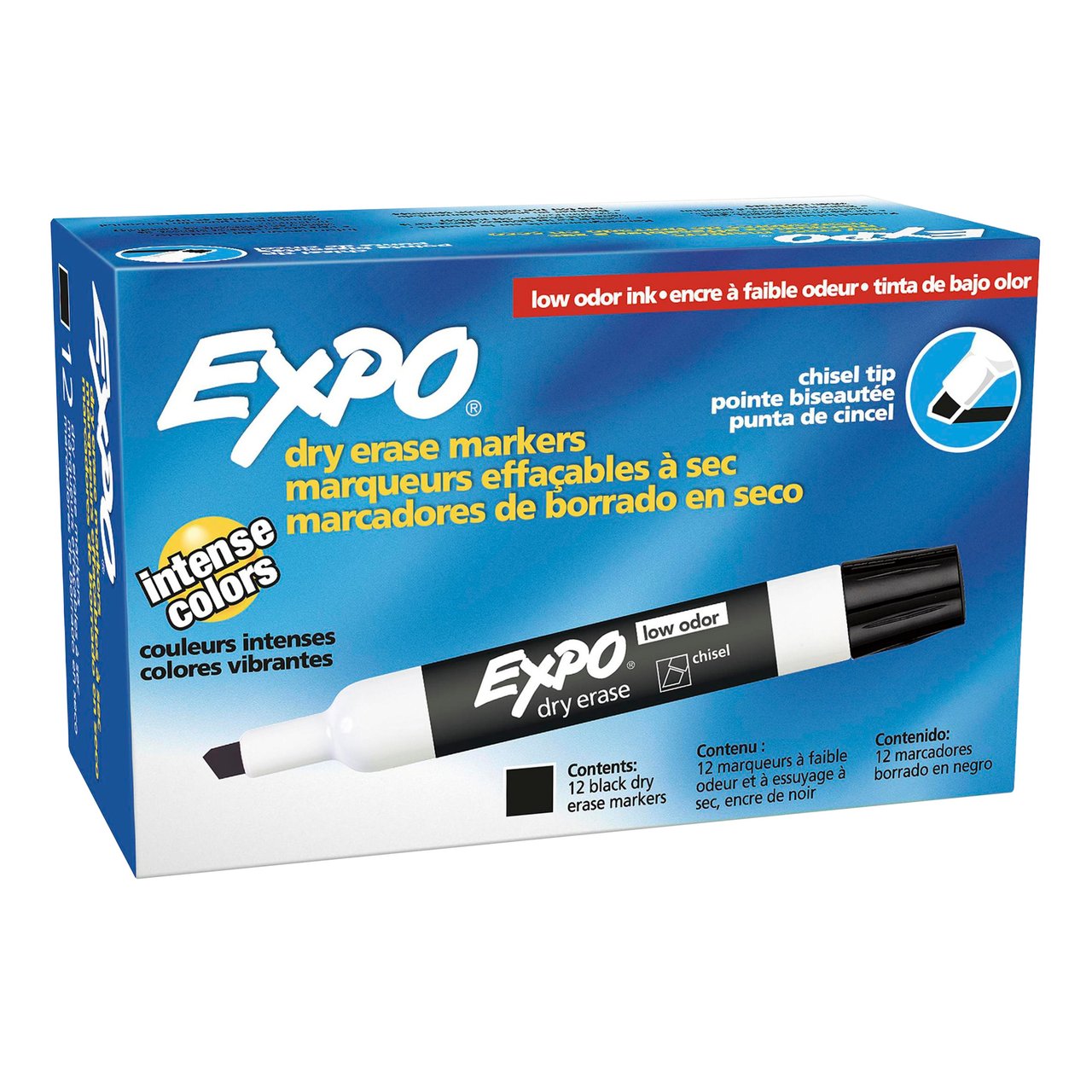 Expo Dry Erase Markers, Black, 12-Pack (SAN80001) - Image 1