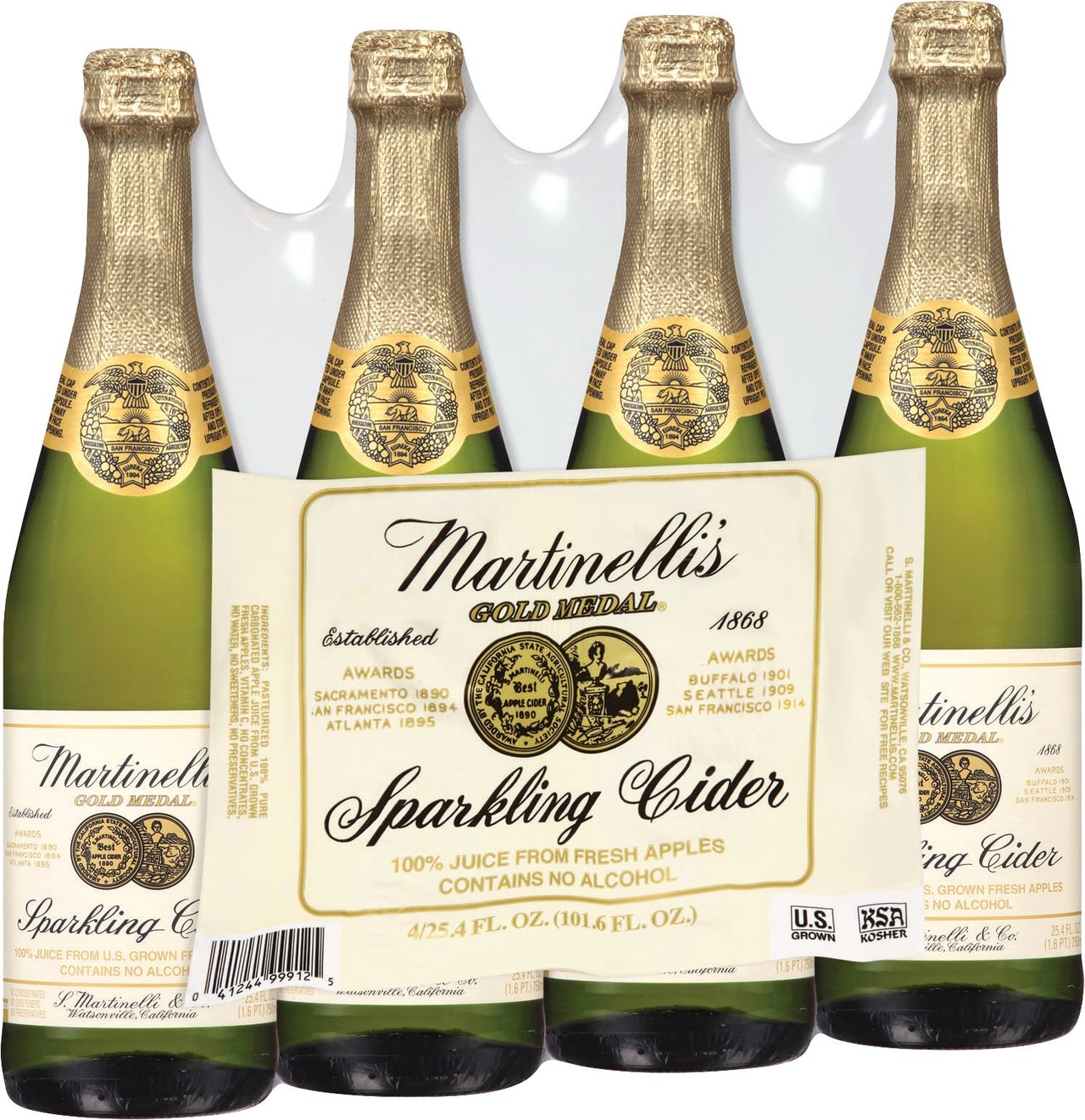 Martinelli's Gold Medal Sparkling Cider 4-Pack, 25.4 FL OZ
