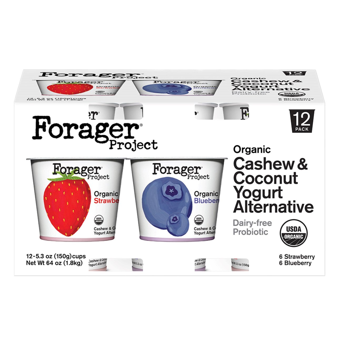 Organic Forager Cashewgurt Variety 12 Count 5.3 Ounces Each - Image 1