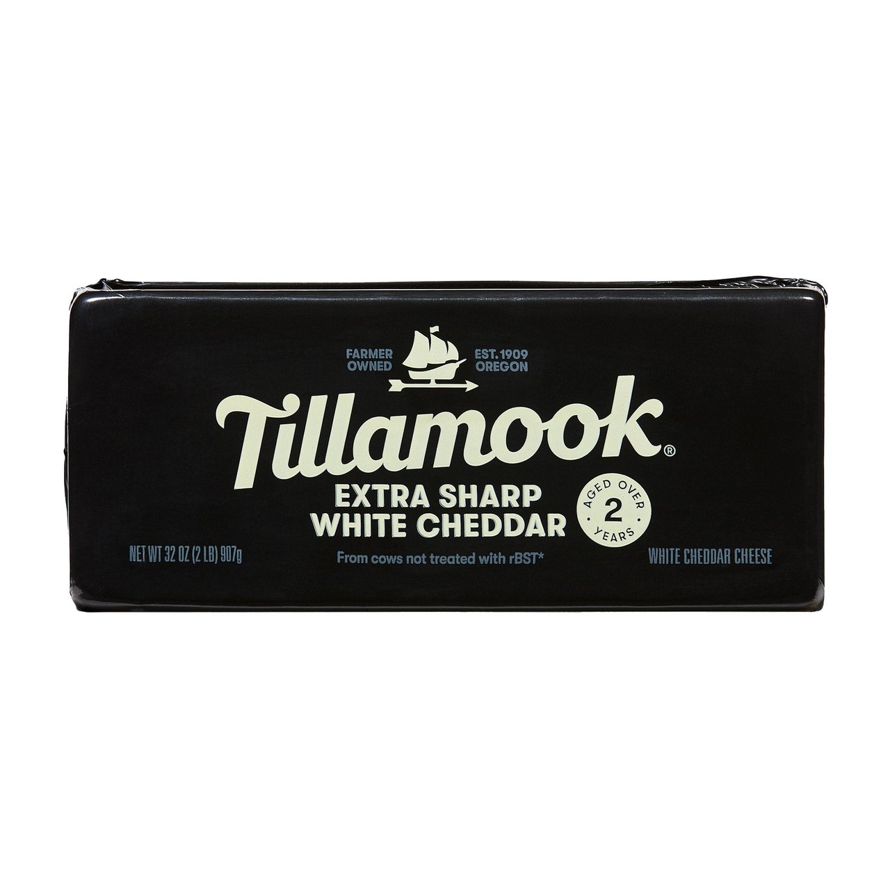 Tillamook Extra Sharp White Cheddar Cheese Block, 2 lbs - Image 1