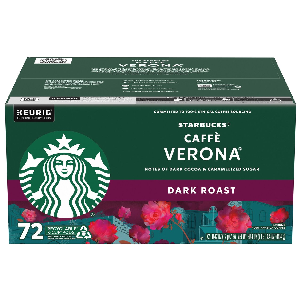 Starbucks Caffè Verona Dark Roast 72 Count K-Cup Pods - Image 1