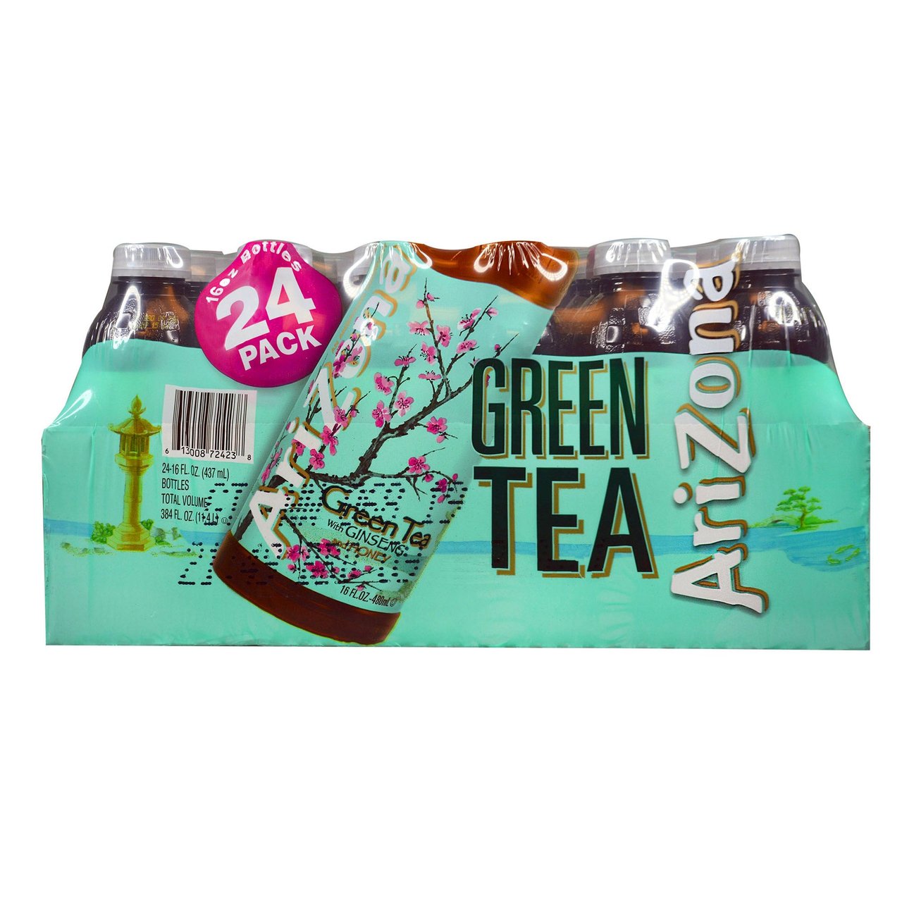 AriZona Green Tea with Ginseng and Honey, 16 fl oz, 24-count - Image 1