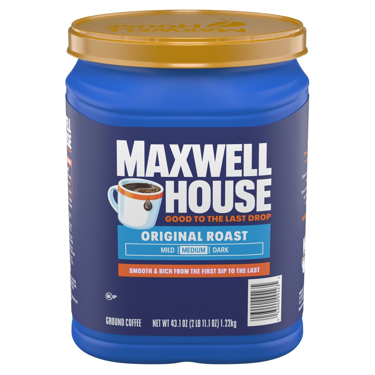 Maxwell House Original Roast Coffee 43.1 oz (2.70 lbs) - Image 1