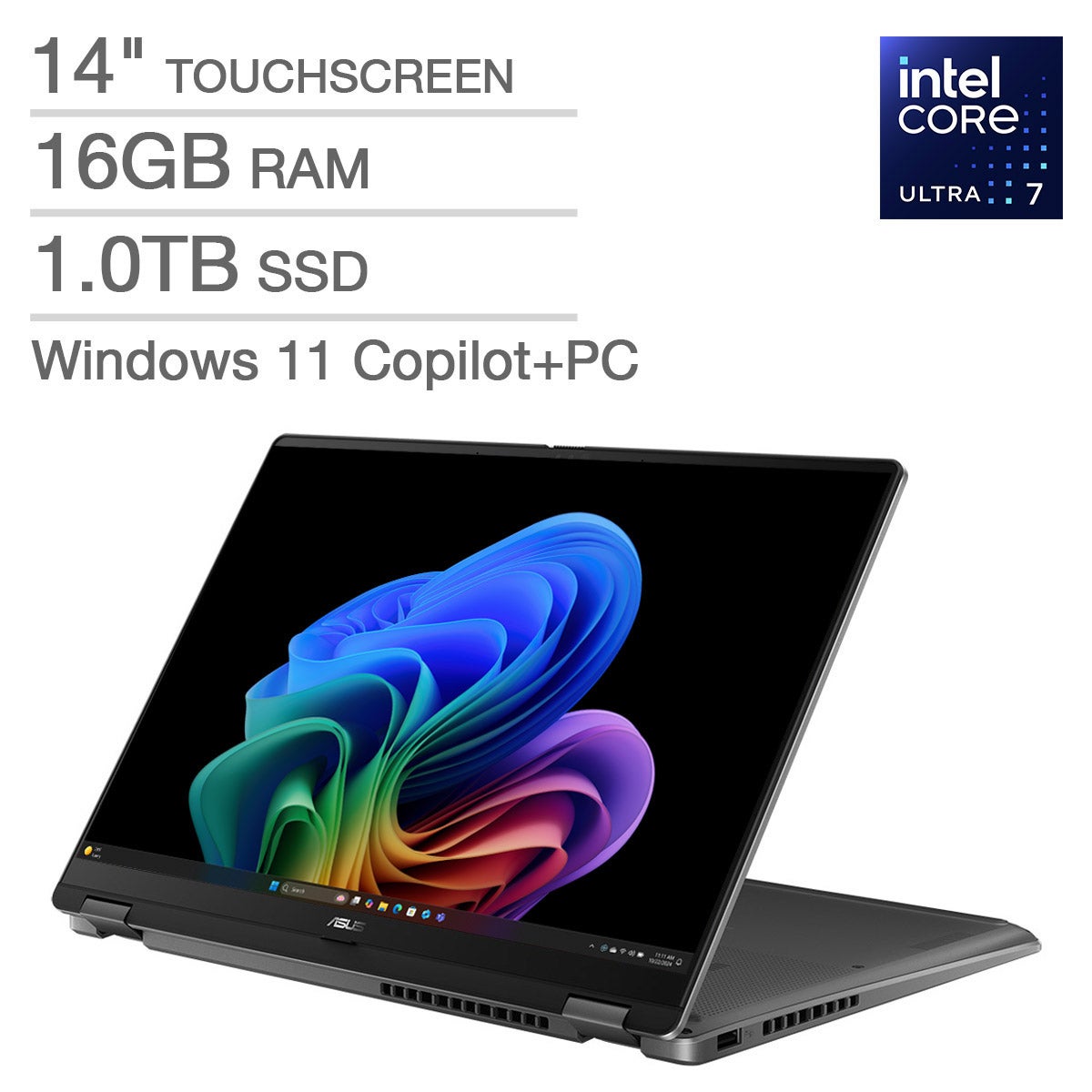 ASUS Vivobook Flip 14" OLED Touchscreen Copilot+ PC - Intel Core Ultra 7 Series 2 - 16GB RAM - 1TB SSD - Image 1