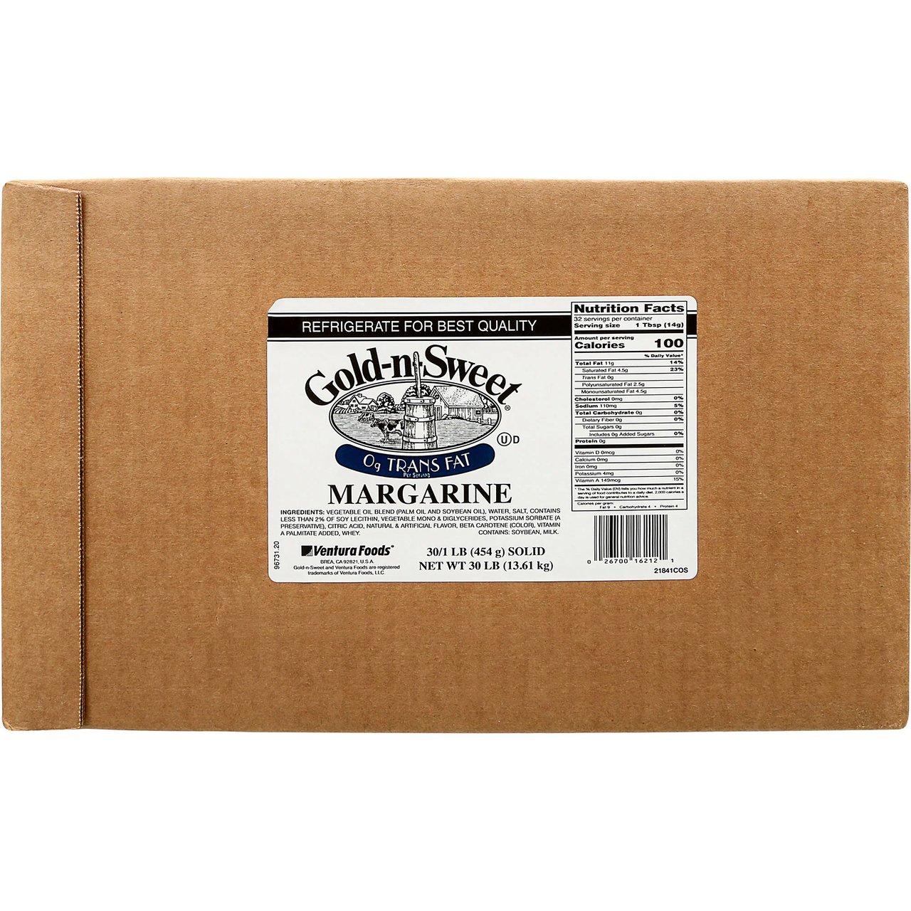 Gold-n-Sweet Margarine Solid, 30 x 1 lb Case Sale - Image 1