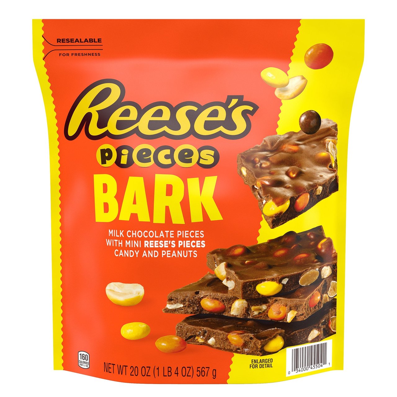 Reese's Pieces Bark Milk Chocolate with Peanuts 20 oz - Image 1