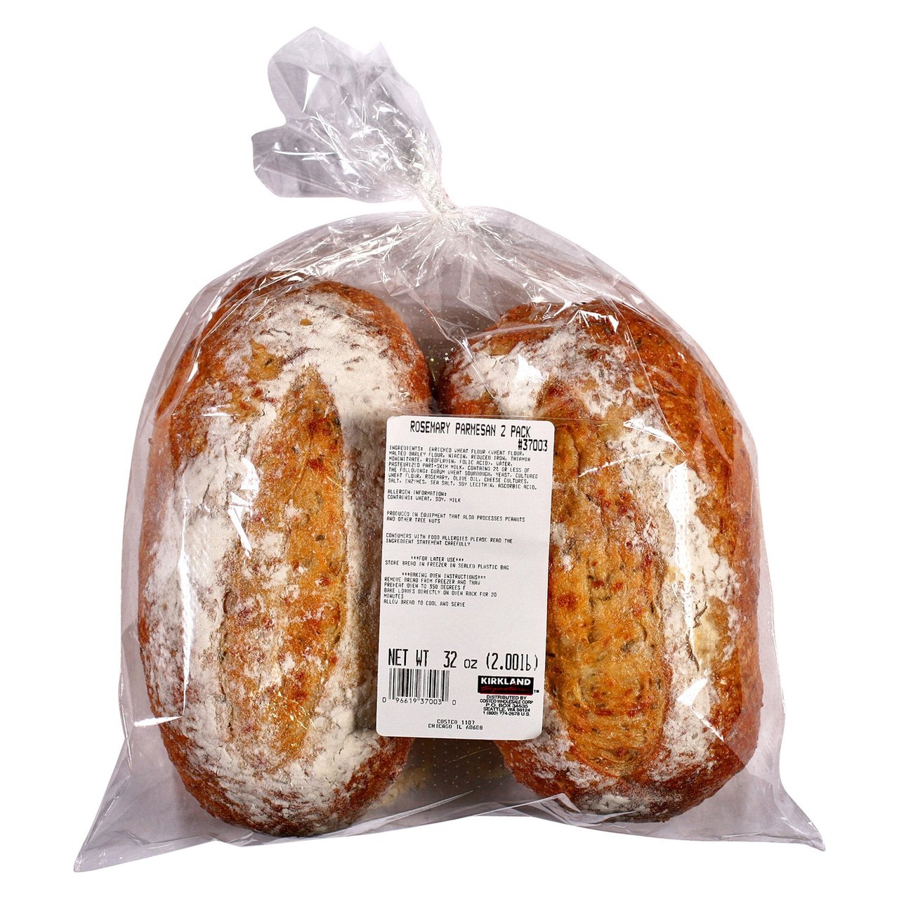 Kirkland Signature Rosemary Parmesan Bread, 2-Pack, 32 oz