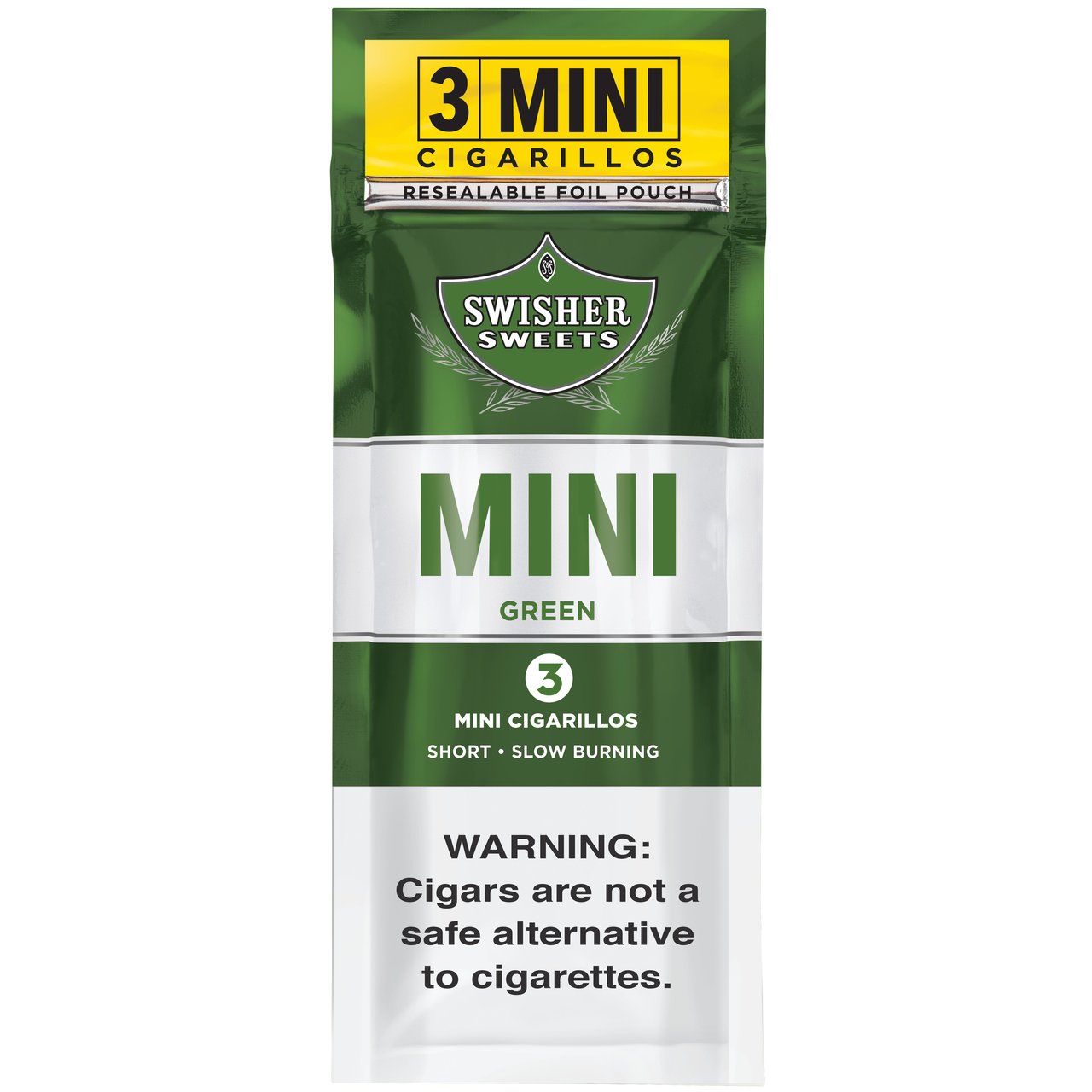 Swisher Sweets Mini Cigarillos Green Sweets 15 Pouches of 3 Count