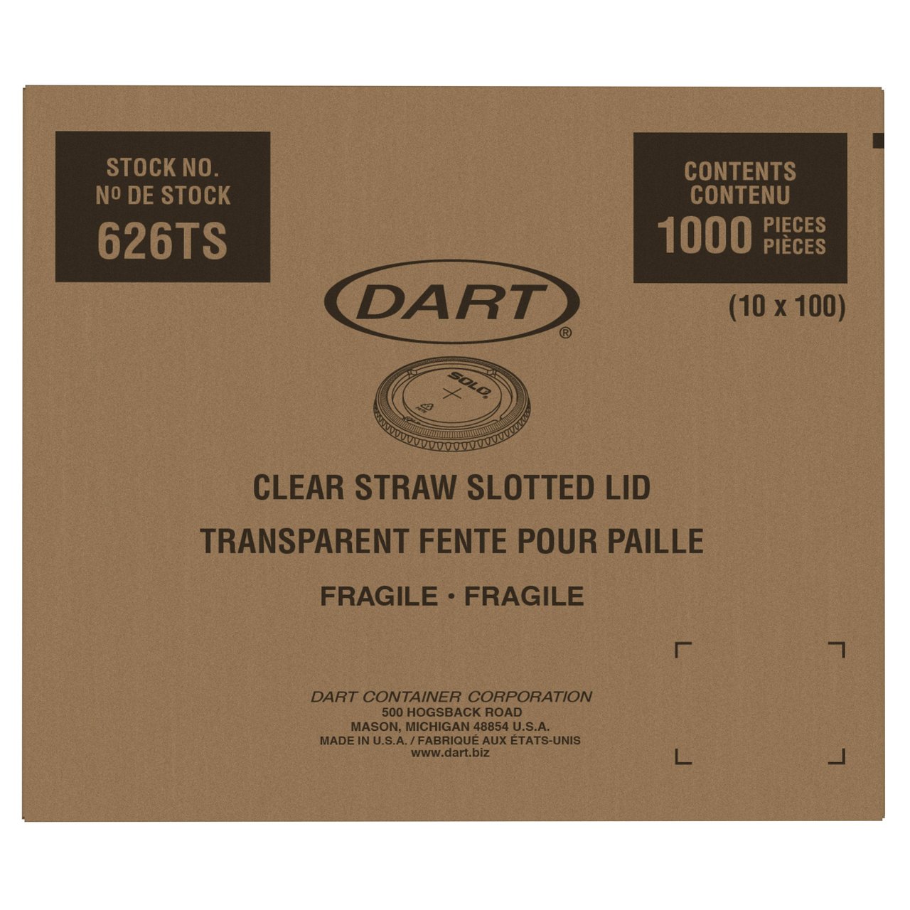 Solo 16/24 oz Clear Cup Lids, 600 Count - Image 1