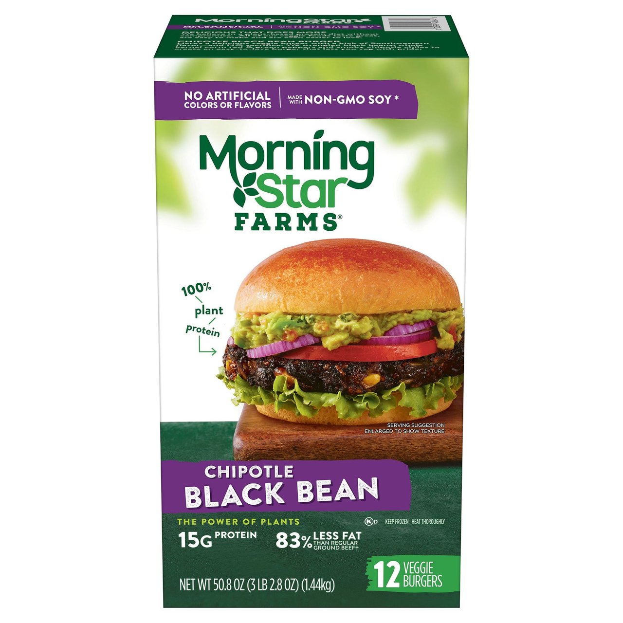 MorningStar Farms Chipotle Black Bean Burger 12/4.23 oz (3.17 lbs) - Image 1