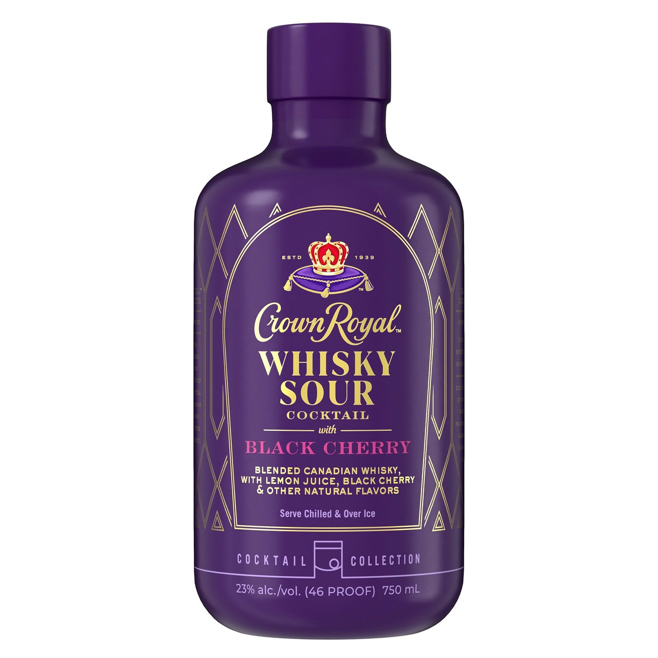 Crown Royal Black Cherry Whisky Sour RTD Canada 750ML - Image 1