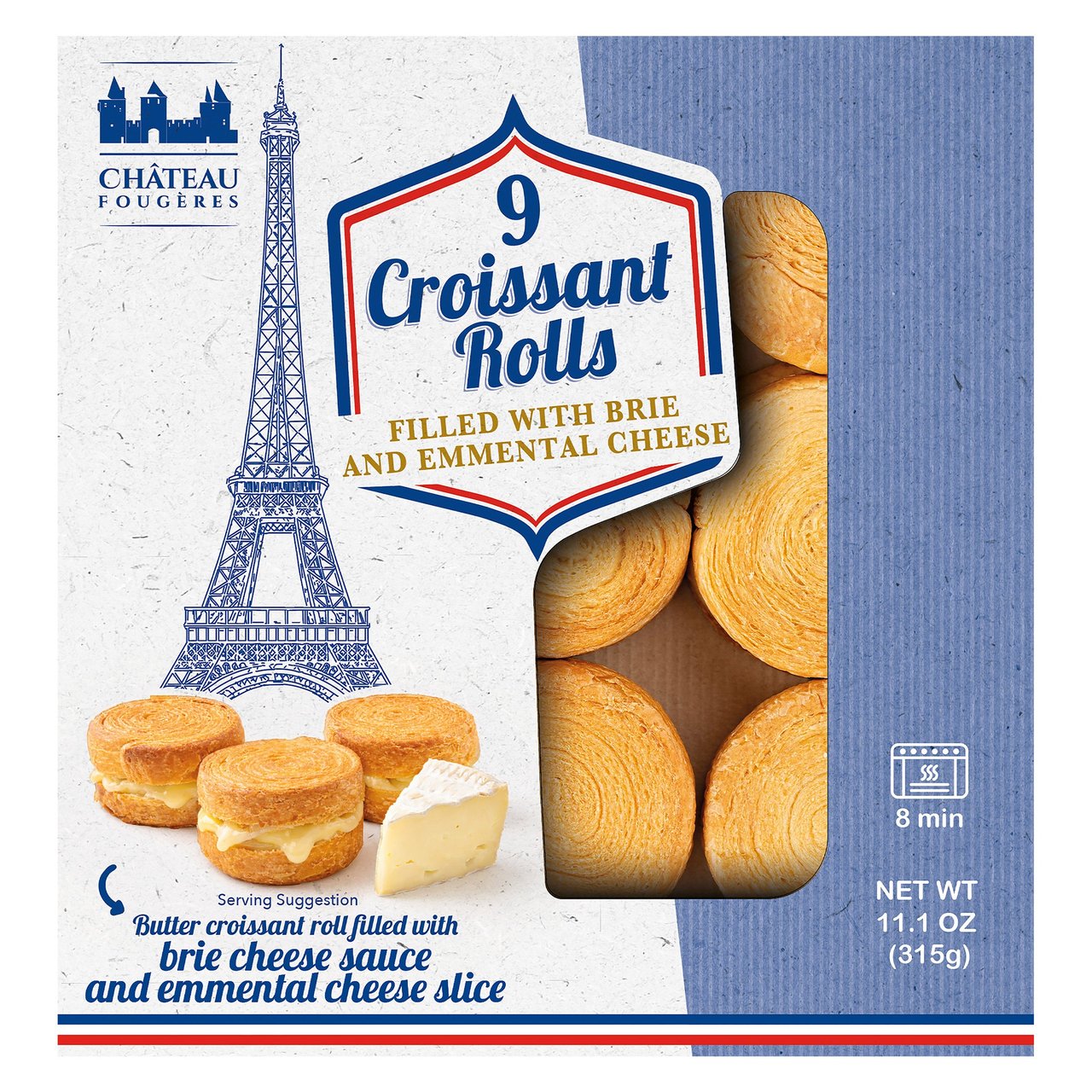 Château Fougères Brie Croissant Roll, 11 oz - Image 1