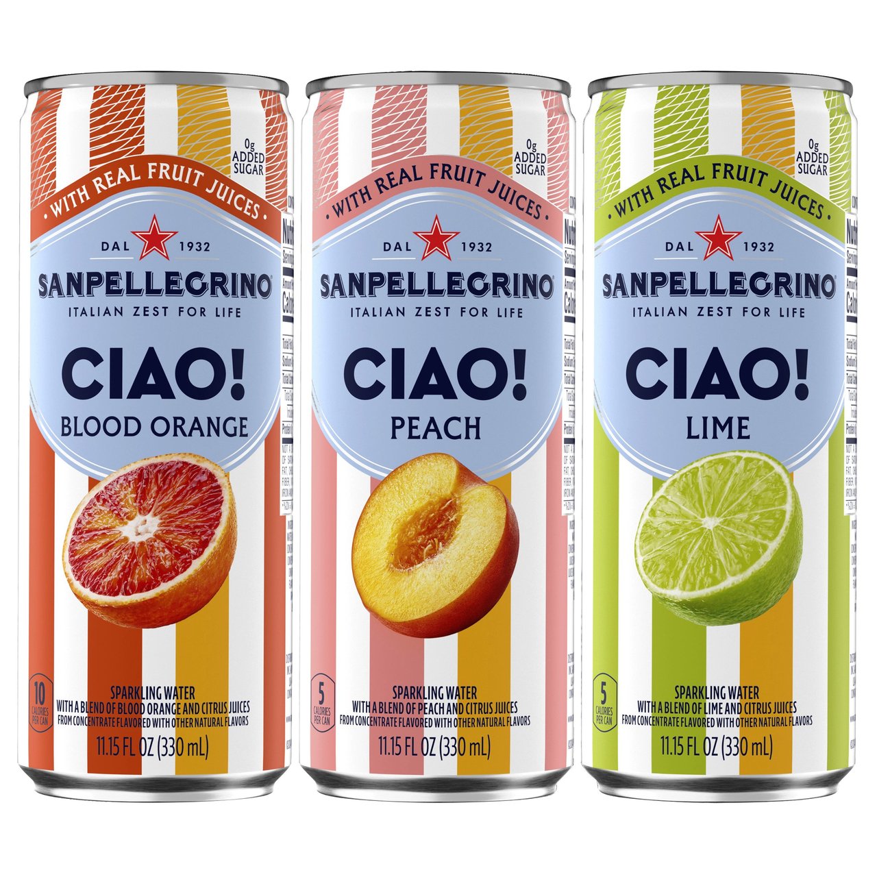 San Pellegrino Ciao Rainbow Variety Pack, 24 Count, 11.15 fl oz Cans - Image 1