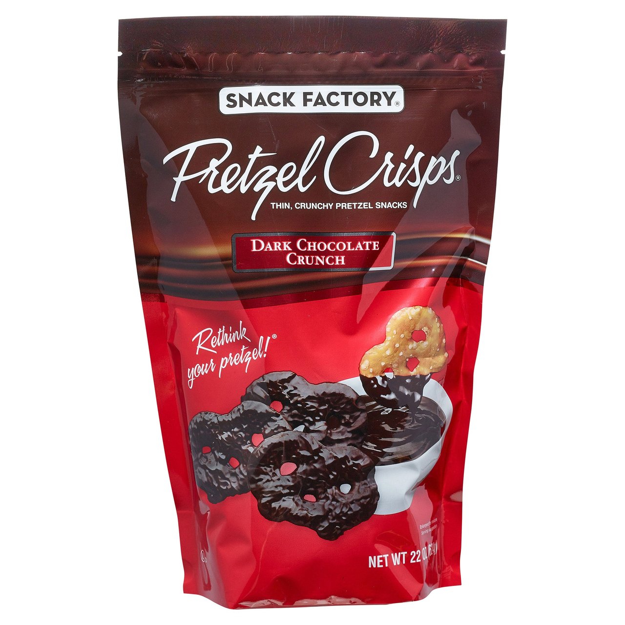 Snack Factory Pretzel Crisps Dark Chocolate Crunch 22 Ounce Bag - Image 1