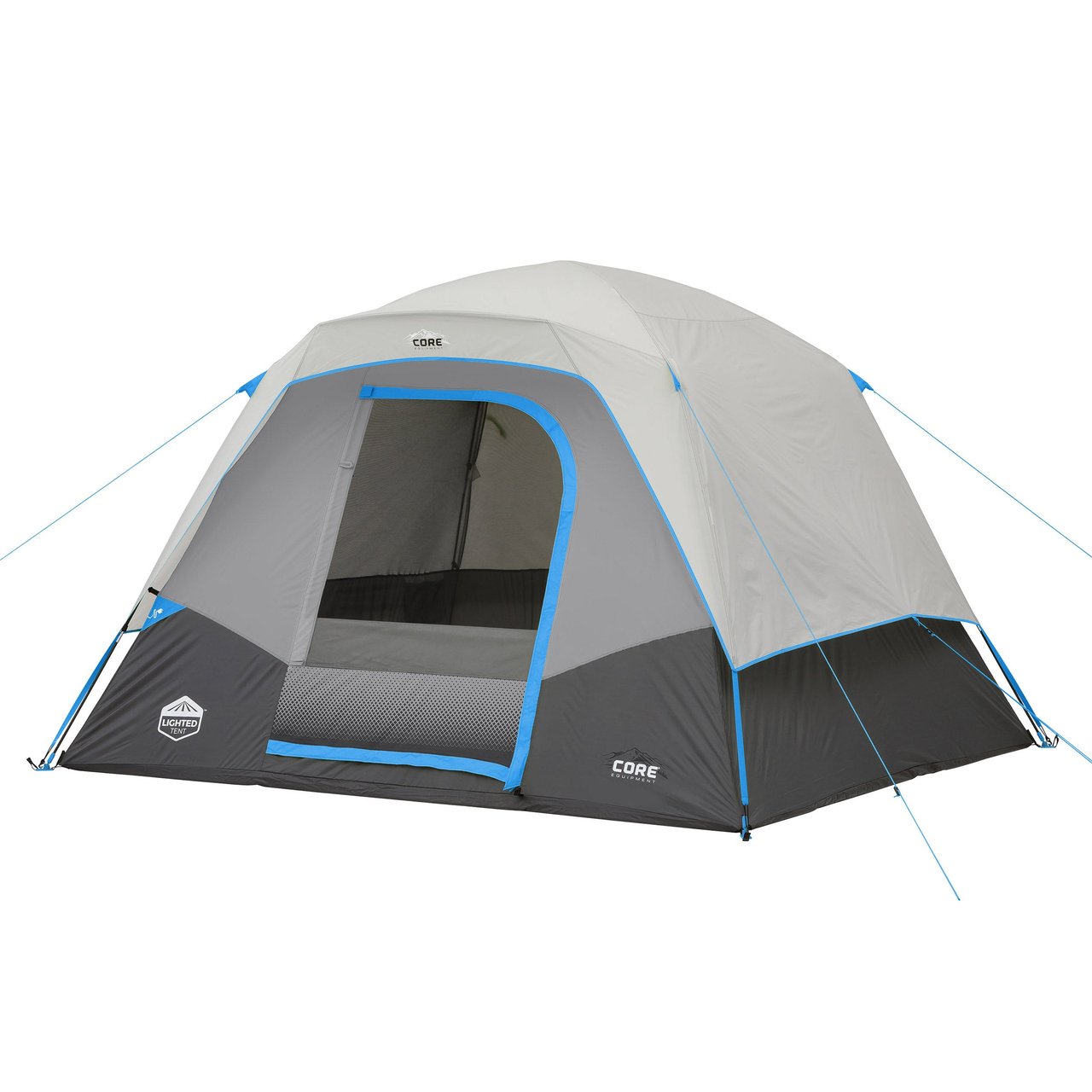 CORE 6-Person Lighted Dome Tent with Half-Fly - Image 1