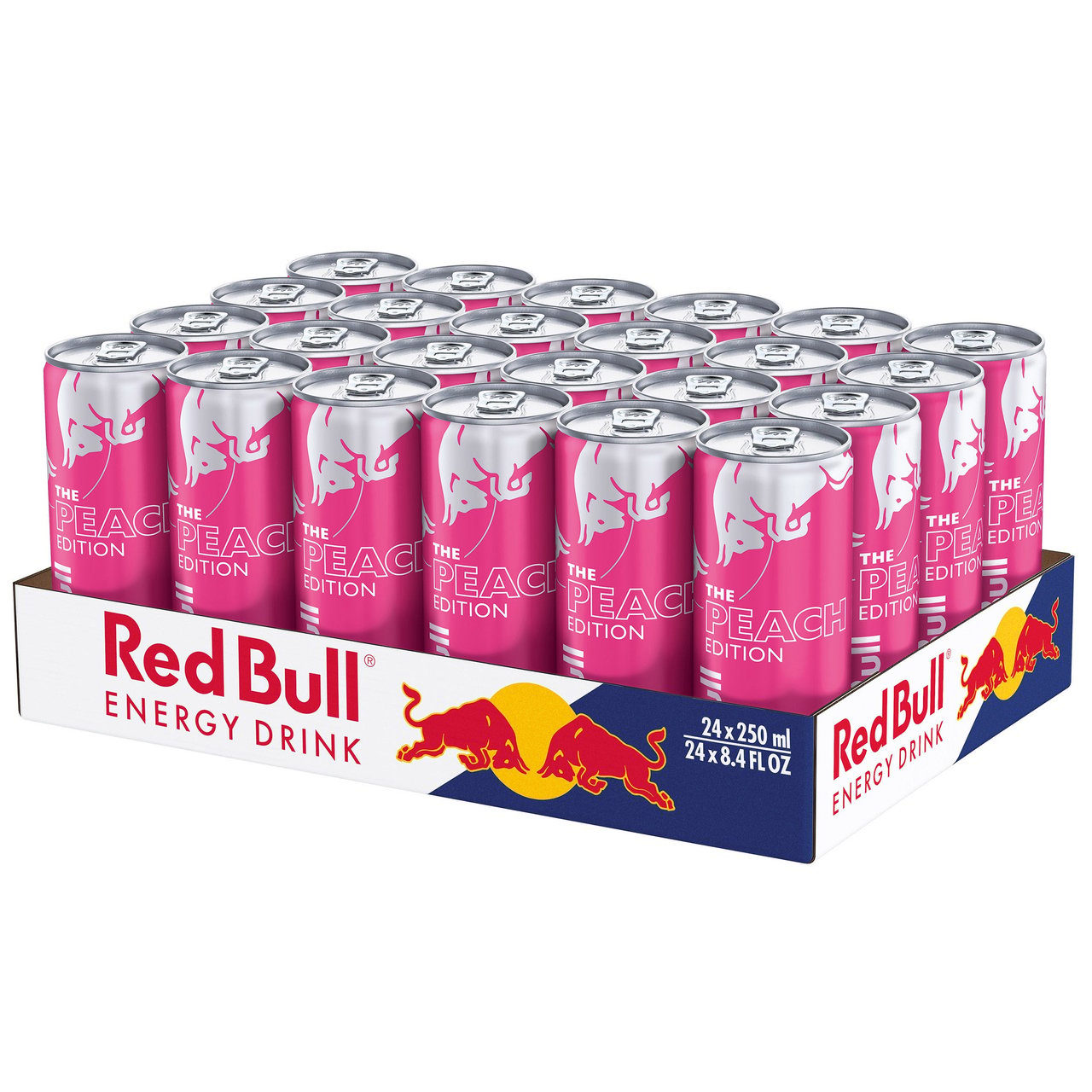 Red Bull Energy Drink White Peach Edition, 24 x 8.4 fl oz Cans - Image 1