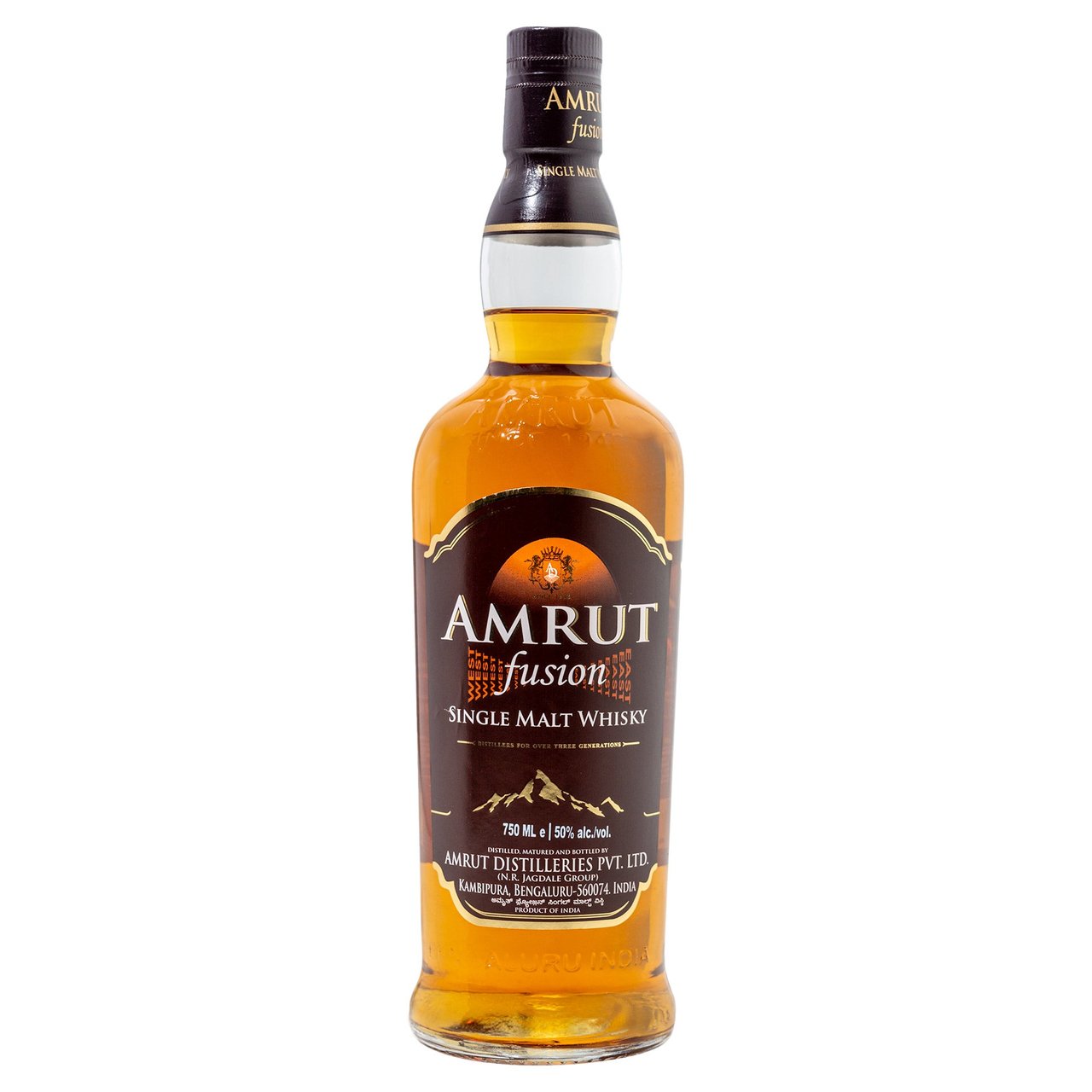 Amrut Fusion Single Malt Whisky India 750 mL - Image 1