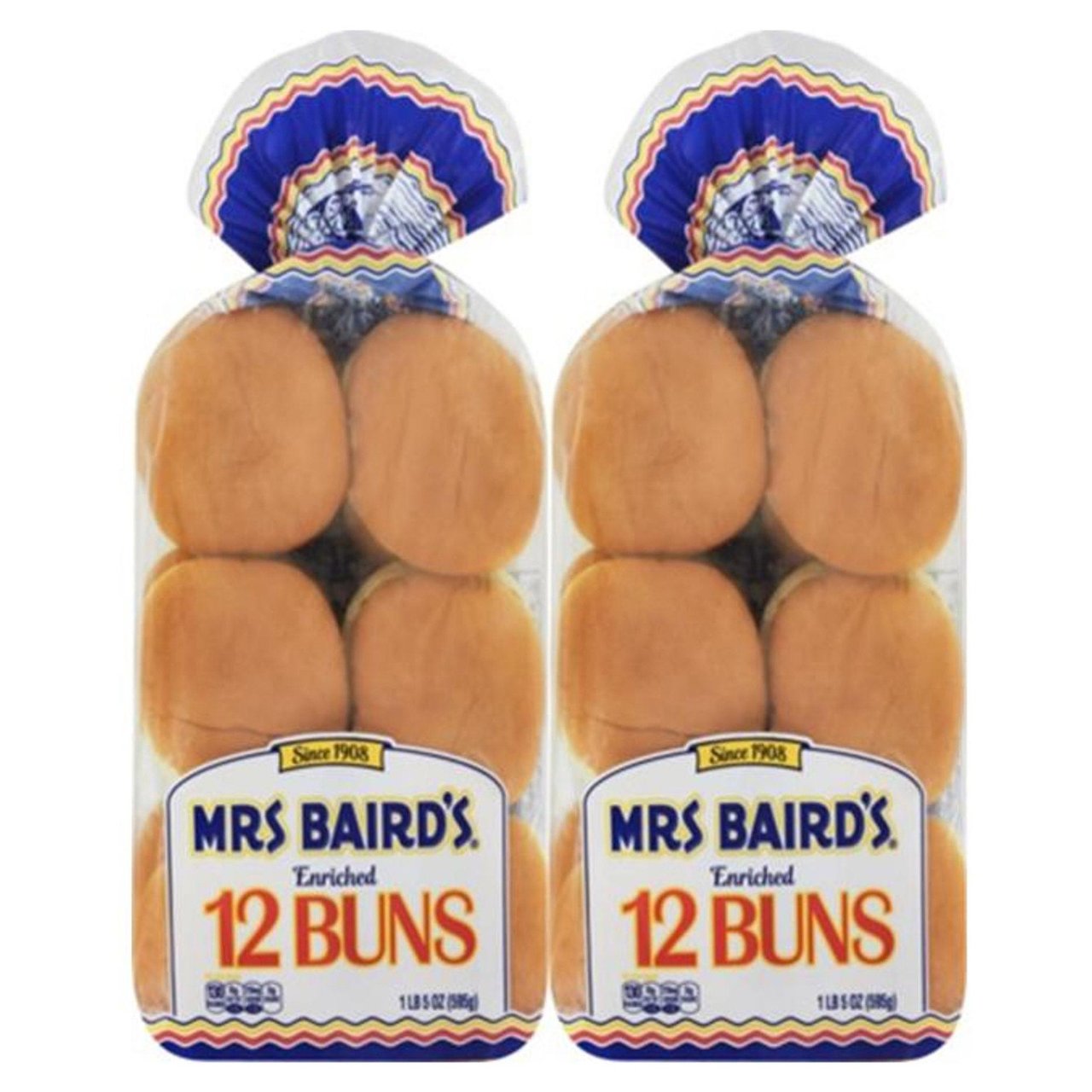 Mrs. Baird's Hamburger Buns, 2/12 ct