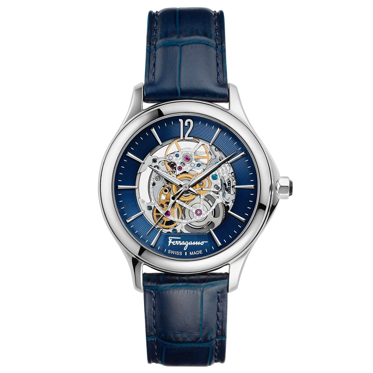 Salvatore Ferragamo Blue Dial Leather Strap Men's Watch - Image 1
