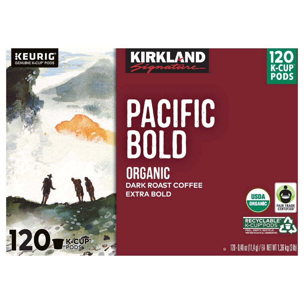 Kirkland Signature Pacific Bold Organic K-Cup Pod, 120 Count (48 oz) - Image 1